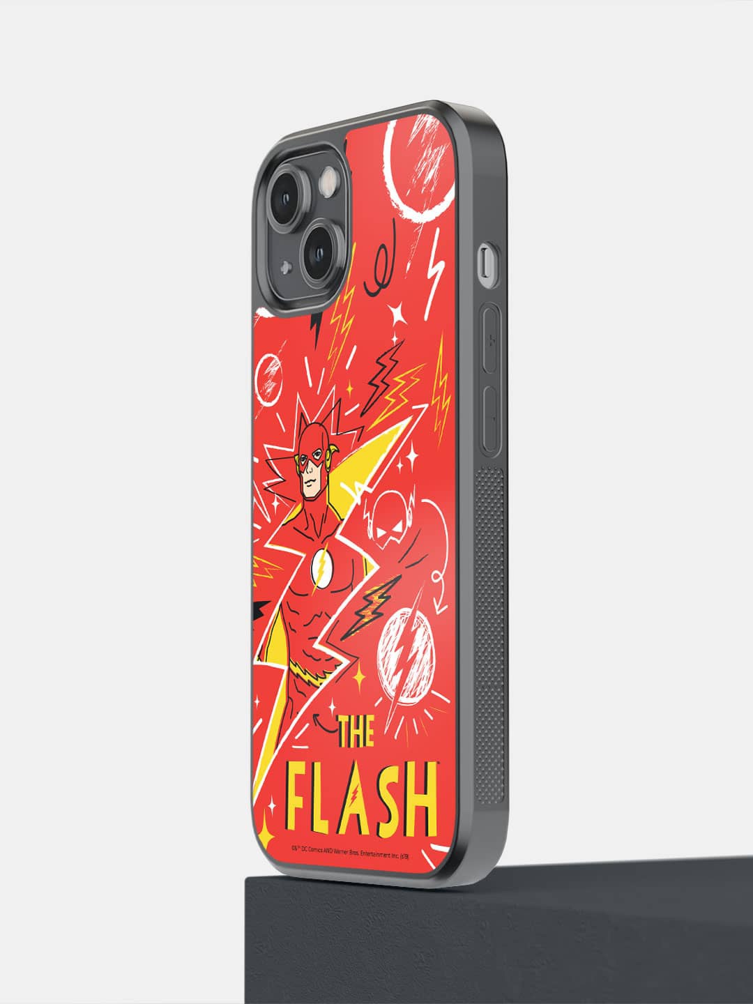 

macmerise Superhero Printed iPhone 14 Bumper Case Cover, Red