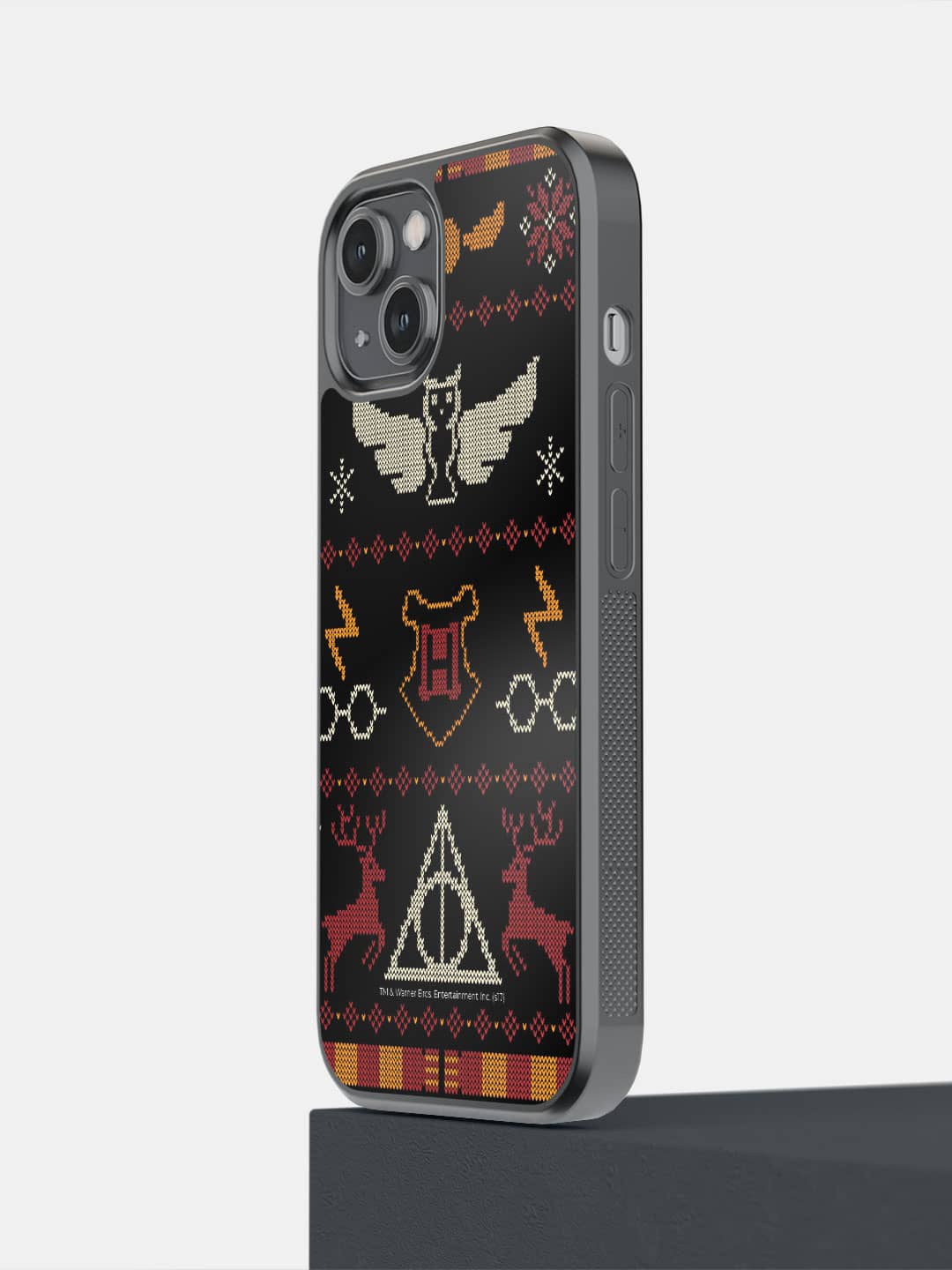 

macmerise Harry Potter Christmas Pattern iPhone 14 Bumper Case Cover, Black