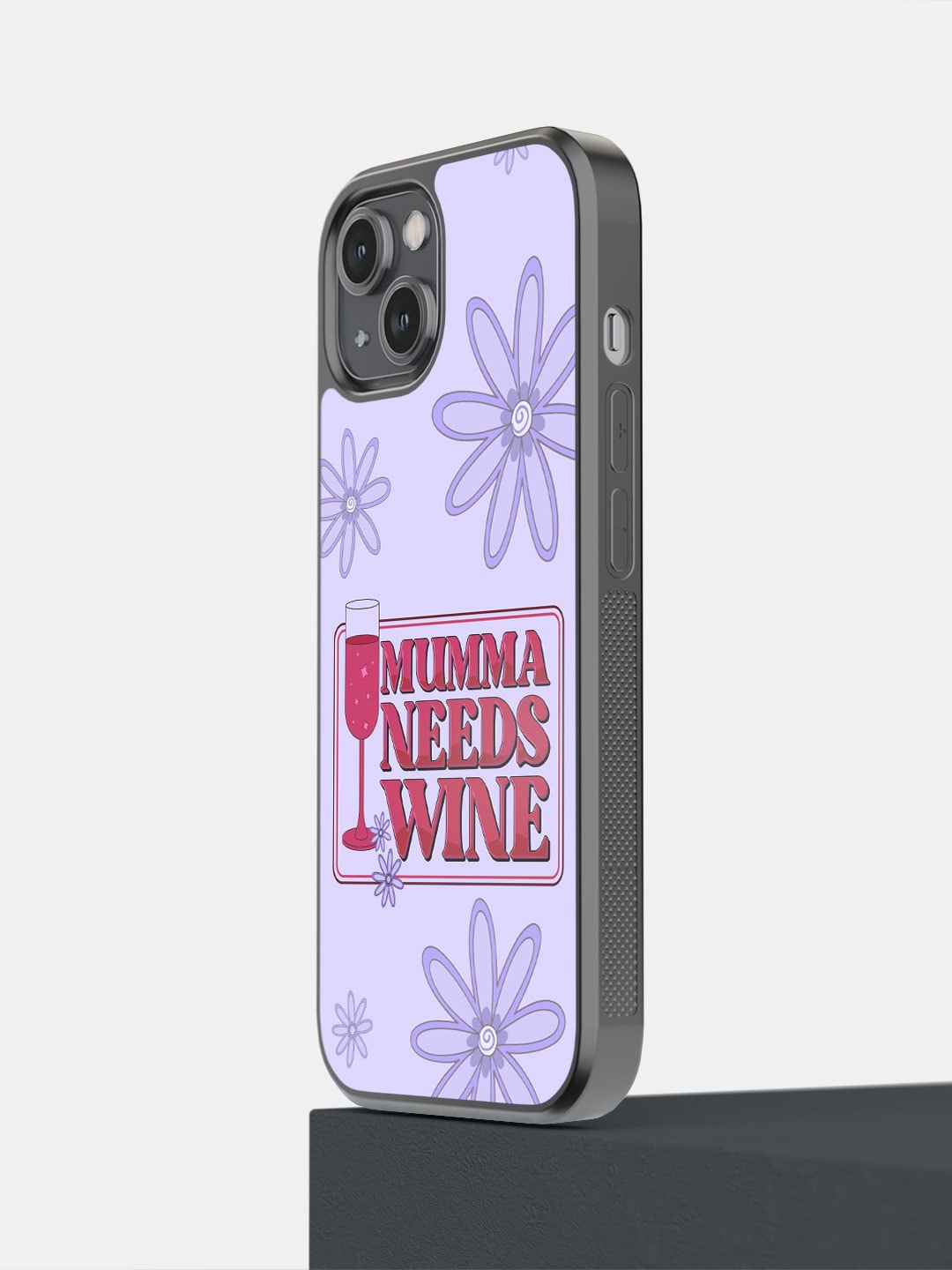 

macmerise Mumma needs Wine iPhone 14 Bumper Case Cover, Black