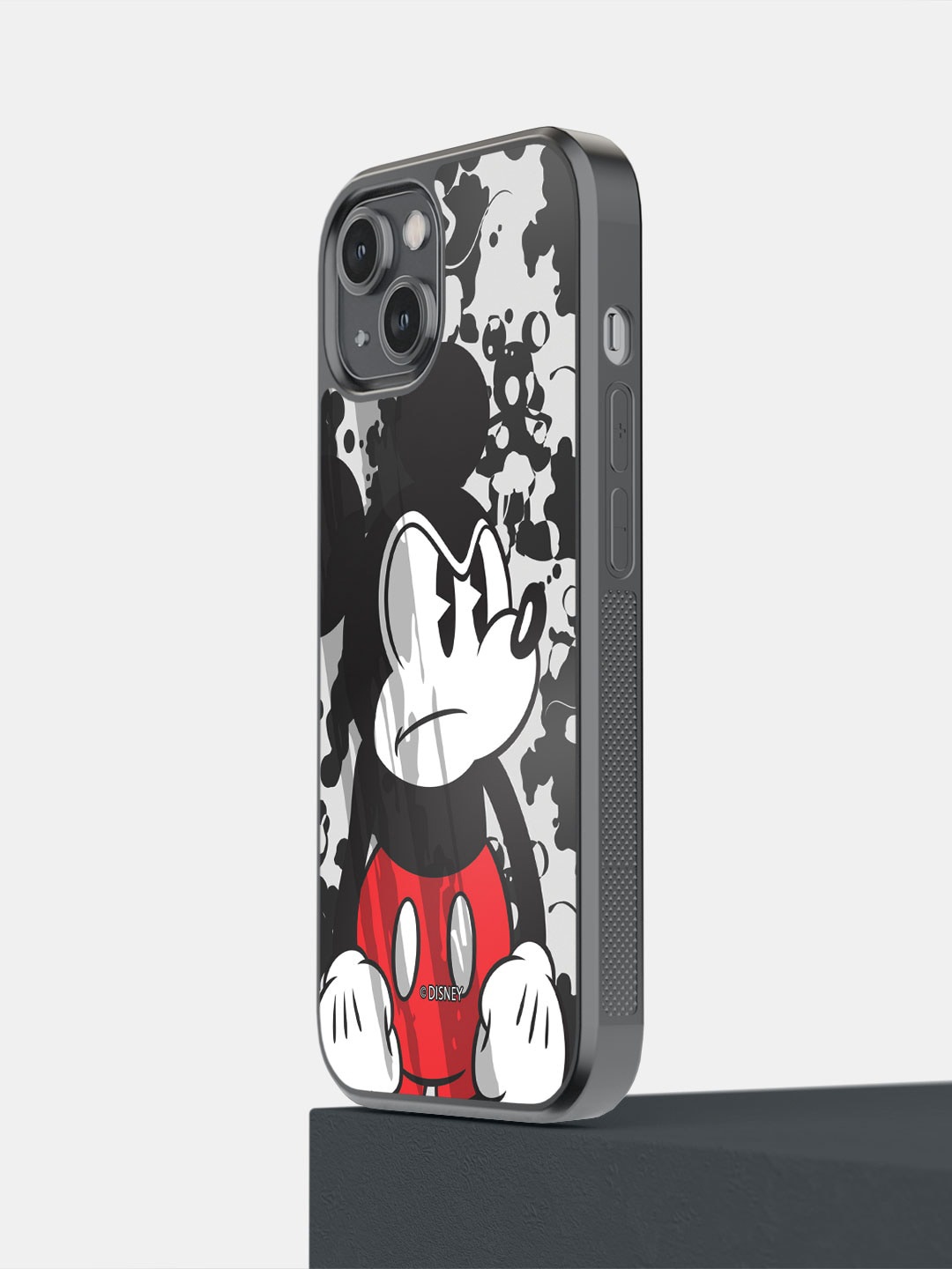 

macmerise Grumpy Mickey Pattern iPhone 14 Bumper Case Cover, Black