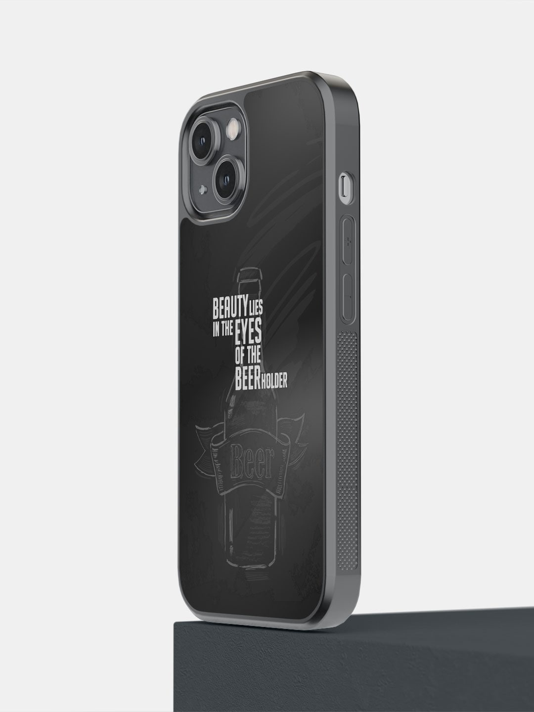 

macmerise Beer Holder Printed iPhone 14 Bumper Case Cover, Black