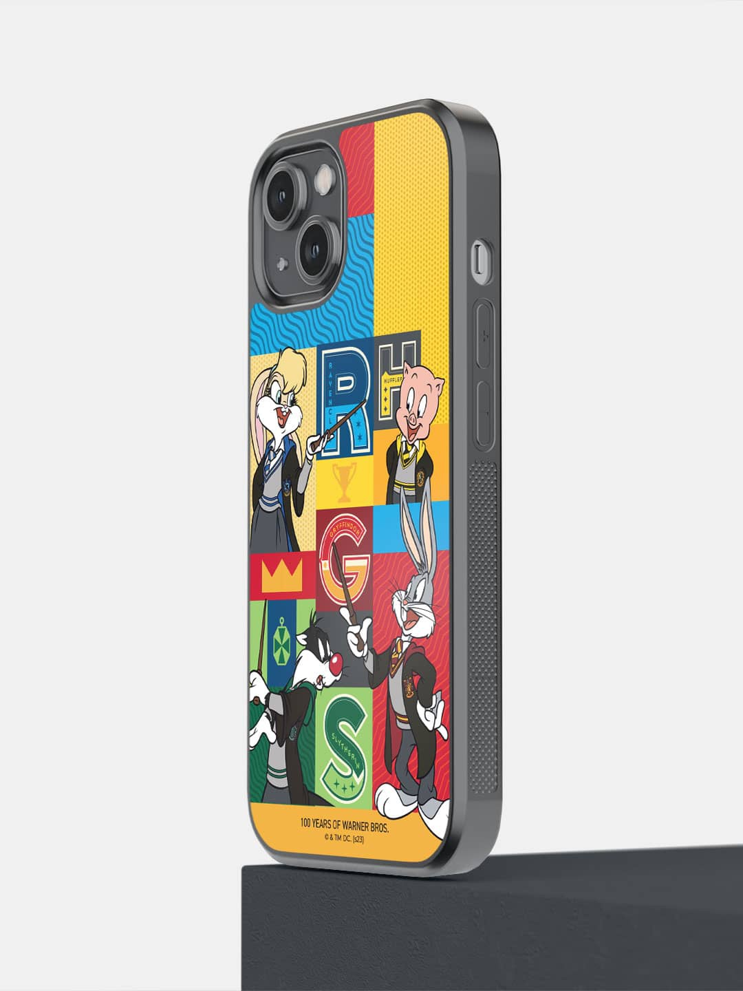 

macmerise Harry Potter Shuffle Pattern iPhone 14 Bumper Case Cover, Yellow