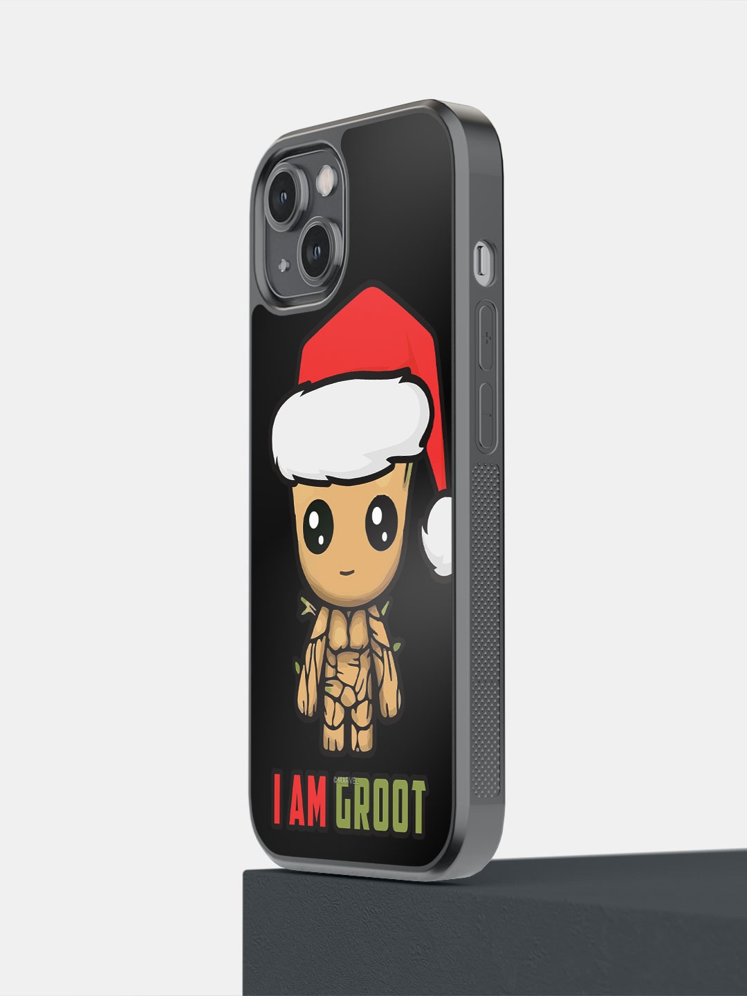 

macmerise Groot Santa Printed iPhone 14 Bumper Case Cover, Black