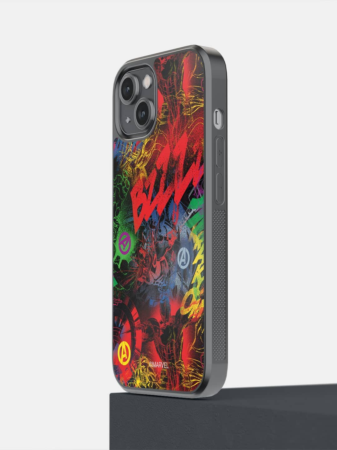 

macmerise Avengers Grafitti iPhone 14 Bumper Case Cover, Red