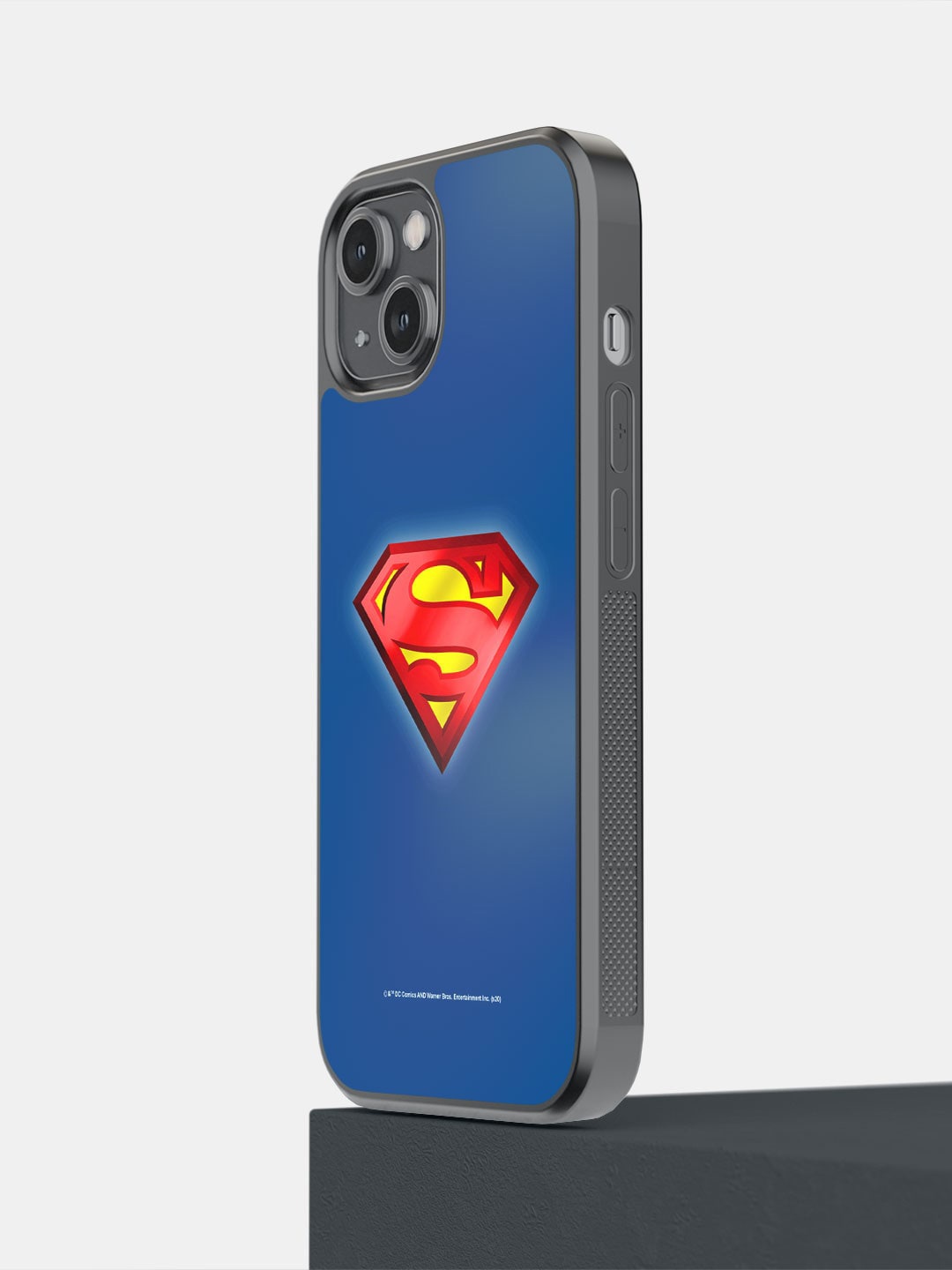 

macmerise 3D Logo Superman iPhone 14 Bumper Case Cover, Blue