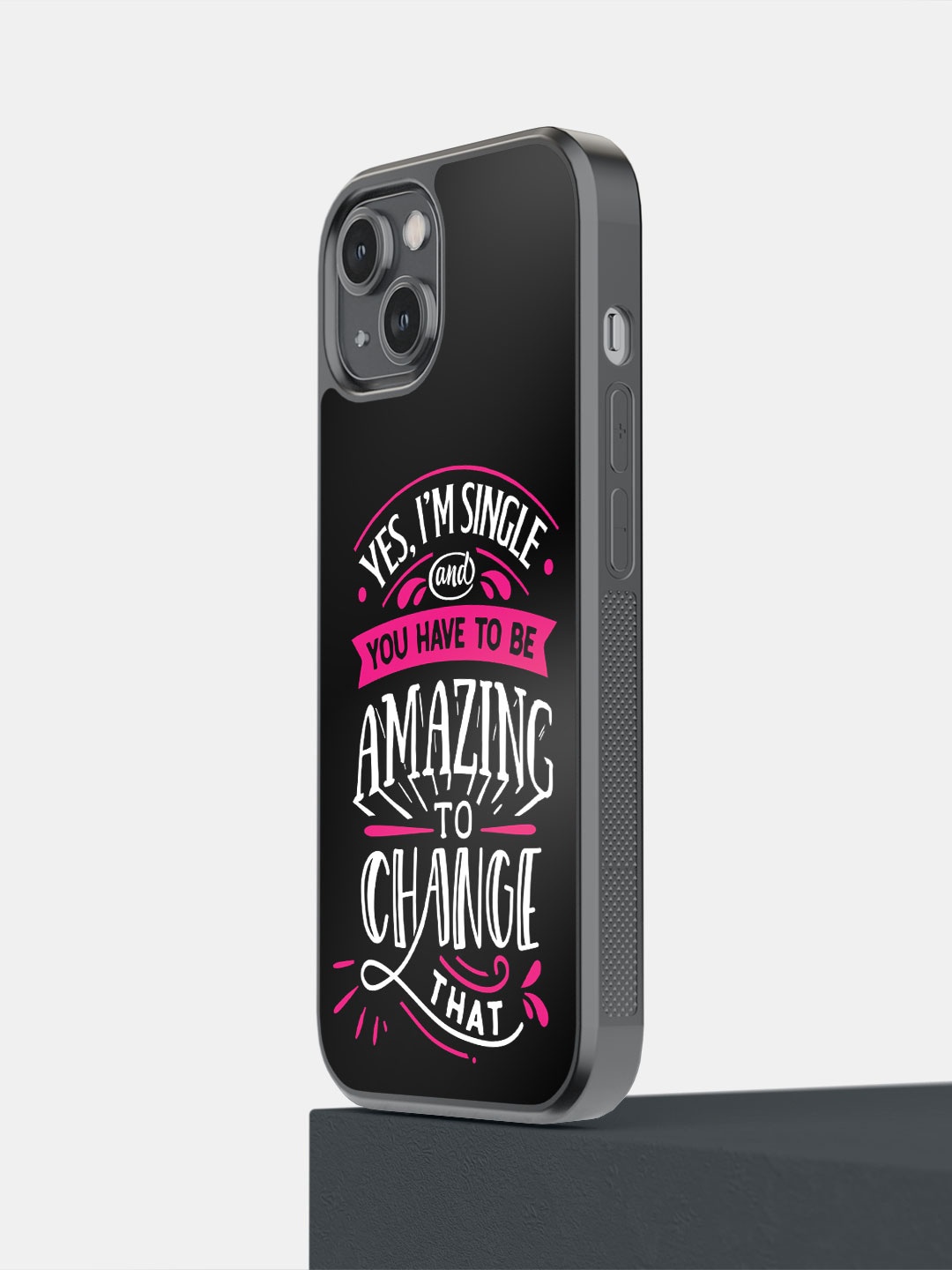 macmerise Typography Printed iPhone 14 Bumper Case Cover, Black