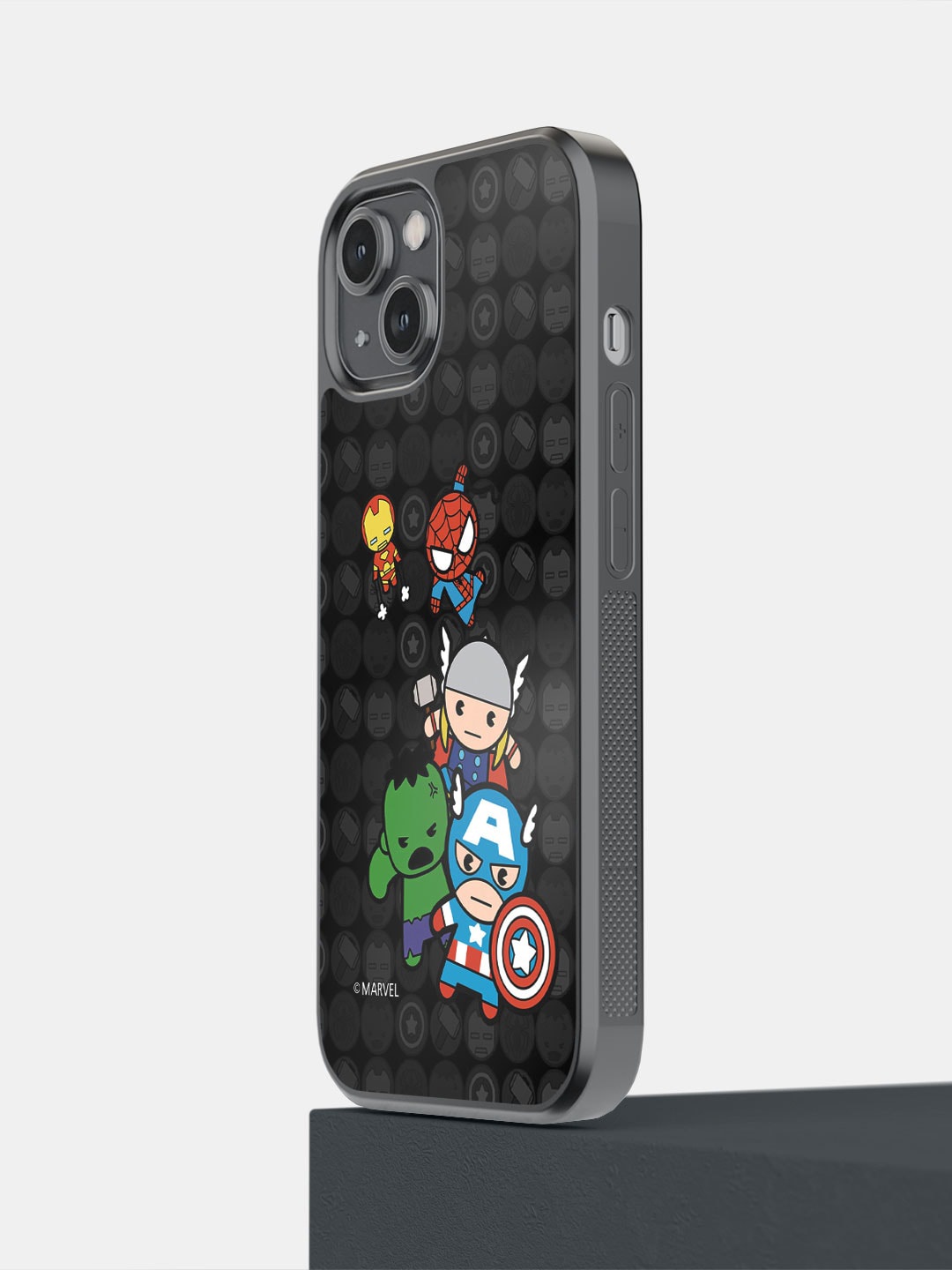 

macmerise Printed Macmerise Kawaii Marvel Comics iPhone 14 Bumper Case Cover, Black
