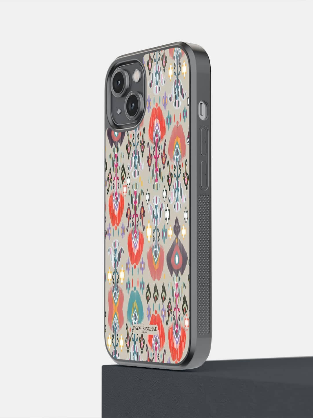 

macmerise Payal Singhal Ikat Garden Stone iPhone 14 Bumper Case Cover, Beige