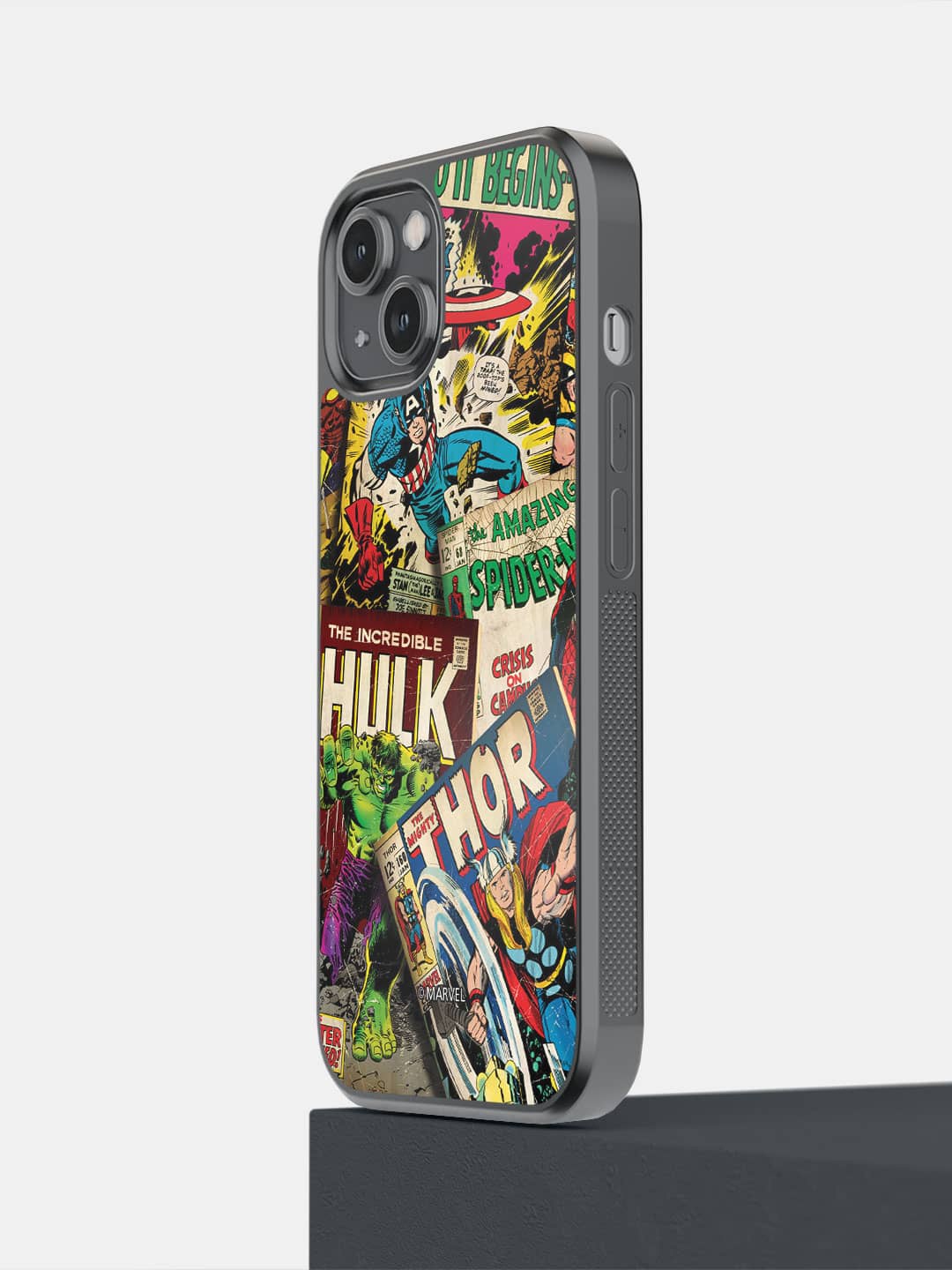 

macmerise Marvel Comics Collection iPhone 14 Bumper Case Cover, Black