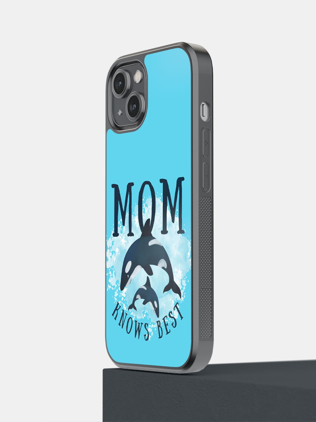 

macmerise iPhone 14 Mom Knows Best Printed Bumper Case Cover, Blue