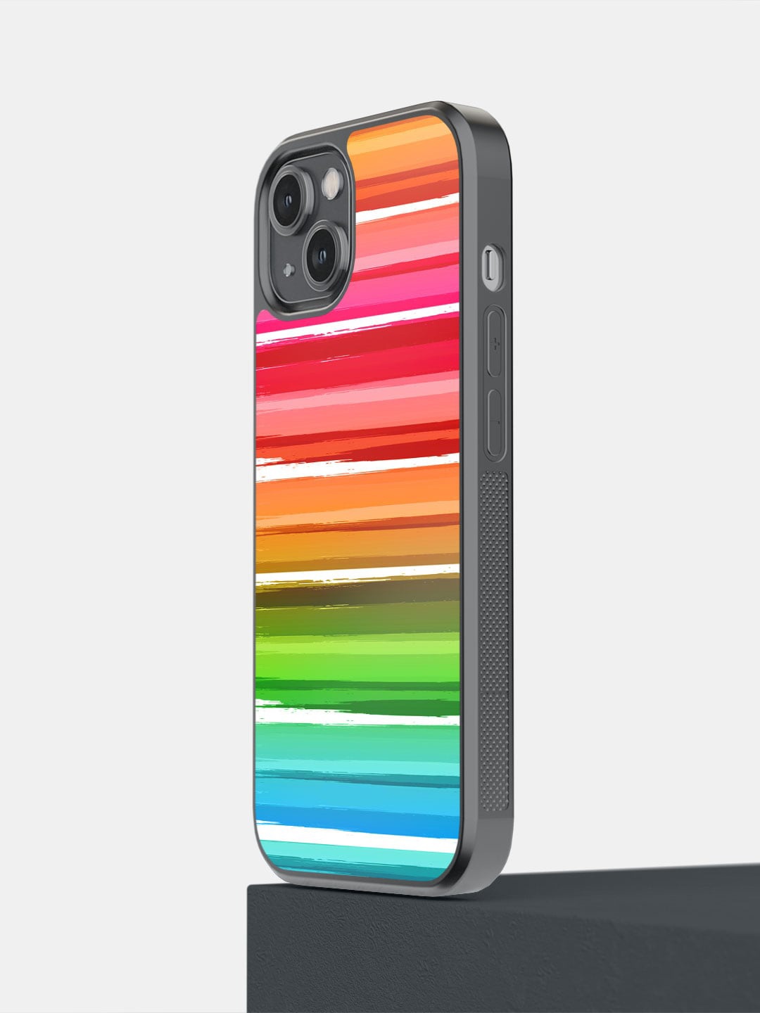 

macmerise Printed Colourful Brush Strokes iPhone 14 Phone Bumper Case Cover, Green