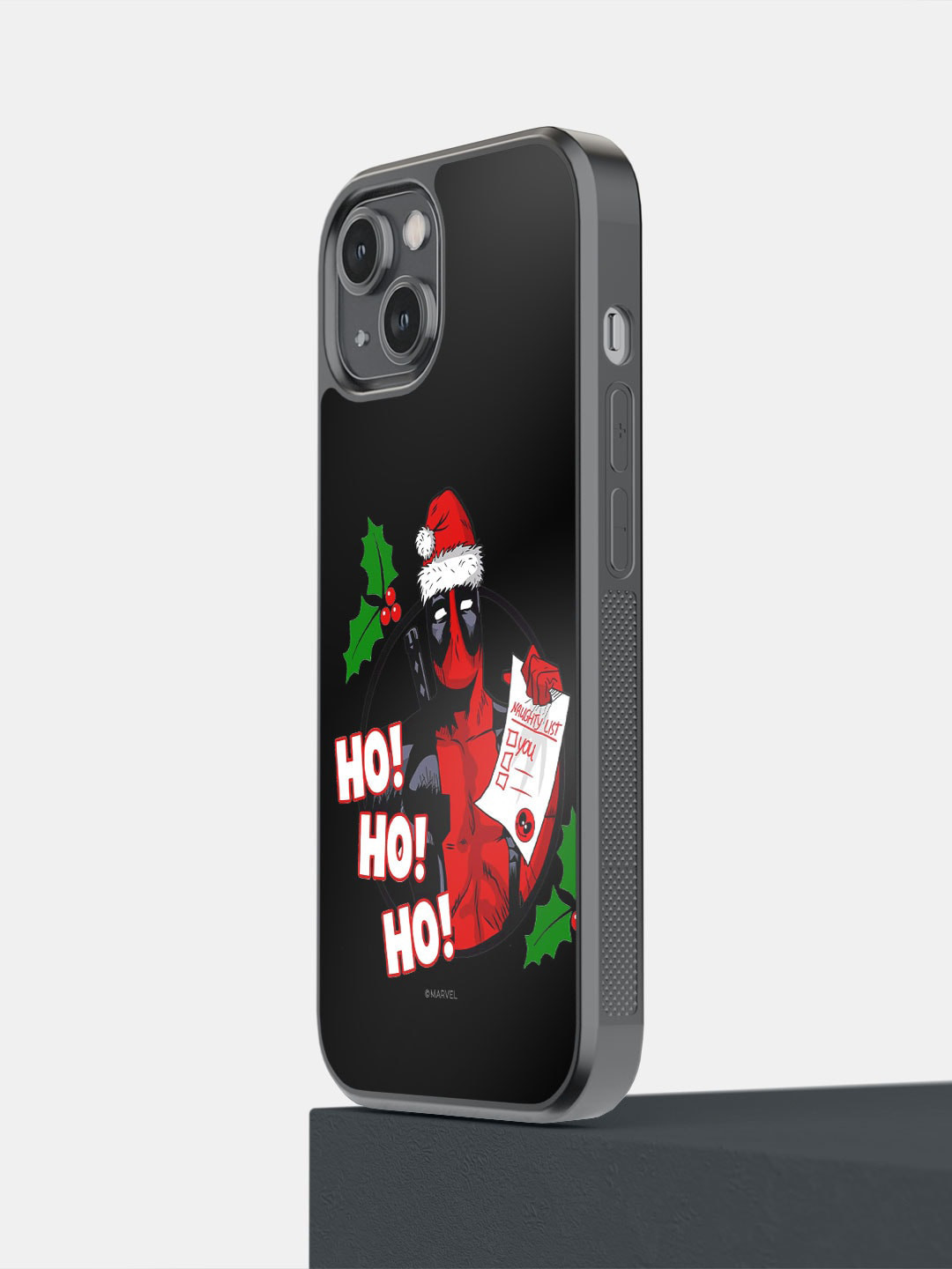 

macmerise Deadpool Santa Pattern iPhone 14 Bumper Case Cover, Black