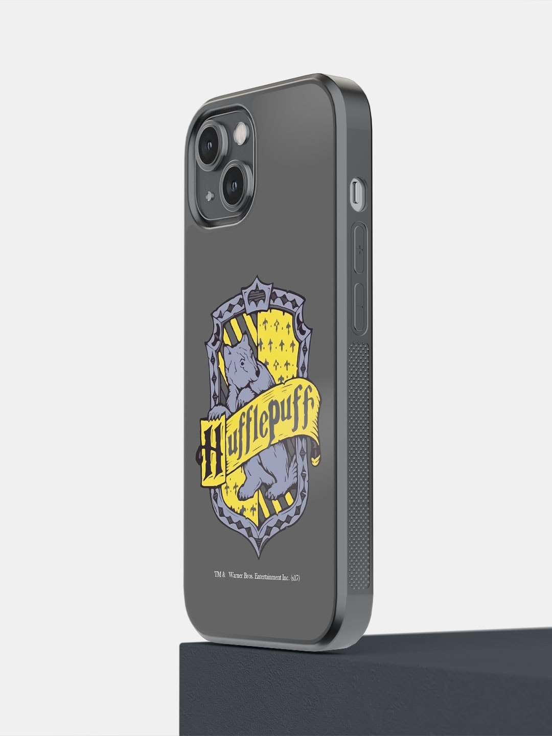 

macmerise Crest Hufflepuff iPhone 14 Bumper Case Cover, Grey