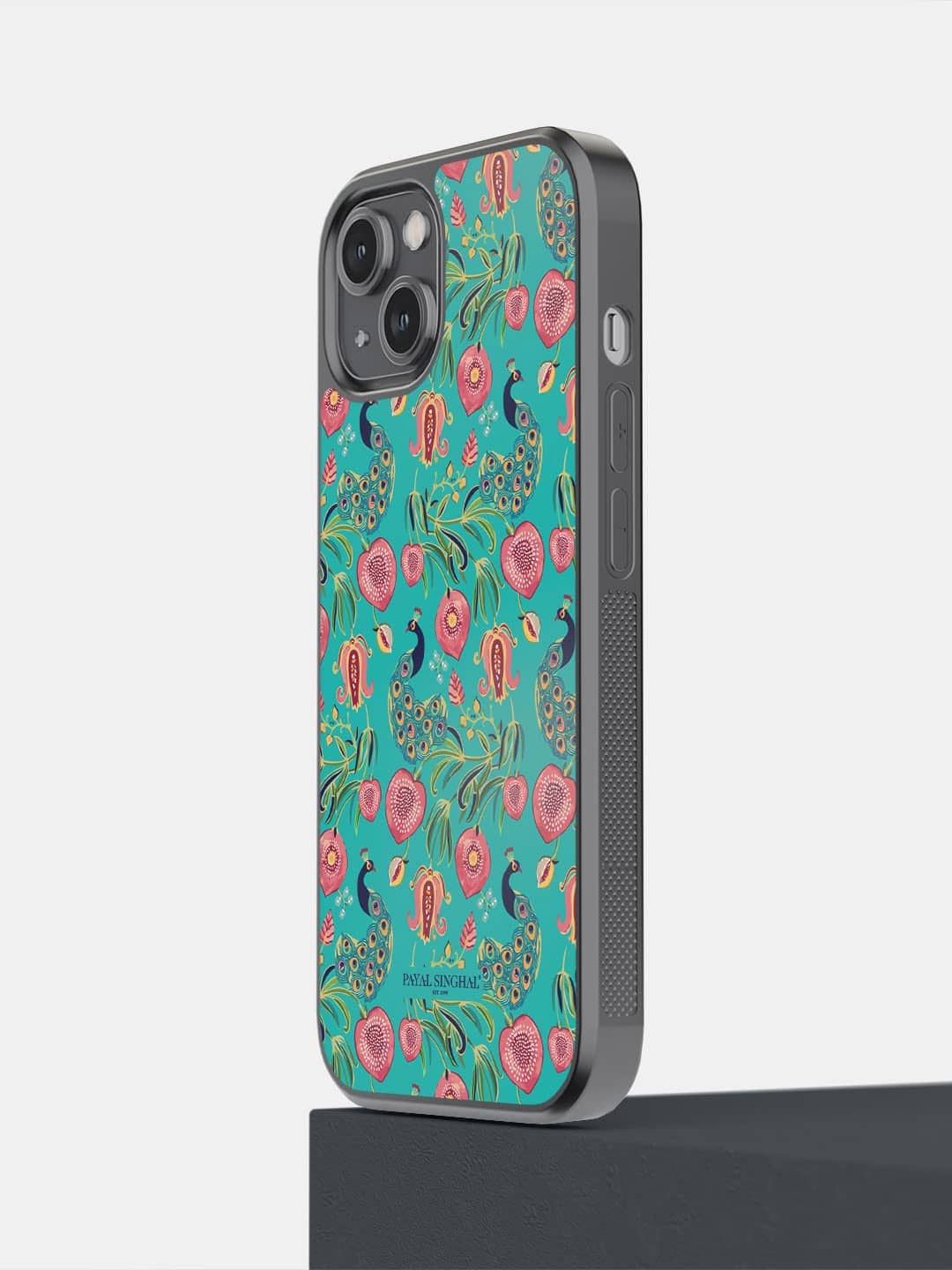 

macmerise Payal Singhal Anaar & Mor Printed iPhone 14 Phone Bumper Case, Green