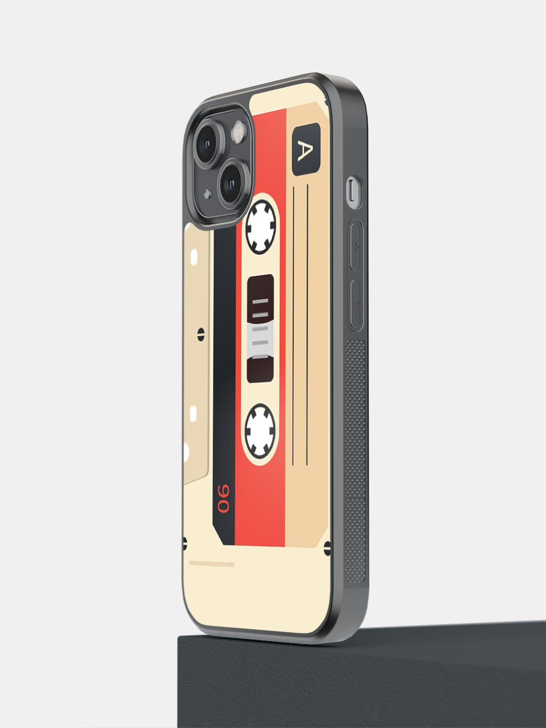 

macmerise Cassette Pattern iPhone 14 Bumper Case Cover, Beige