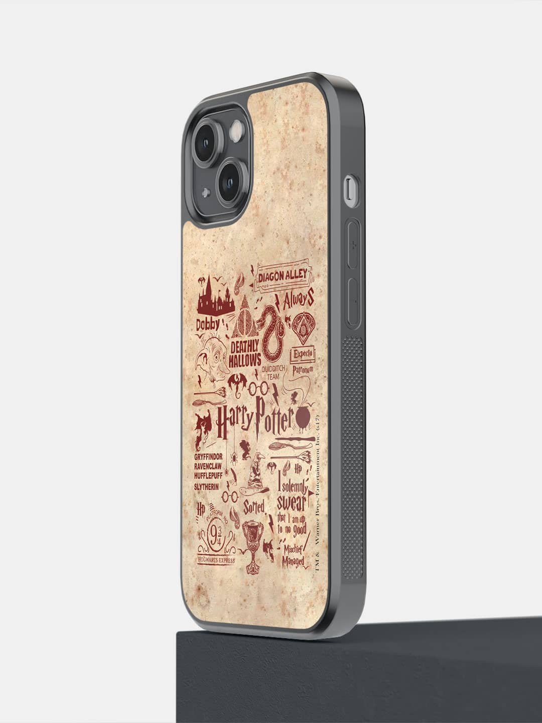 

macmerise Harry Potter Infographic iPhone 14 Bumper Case, Cream