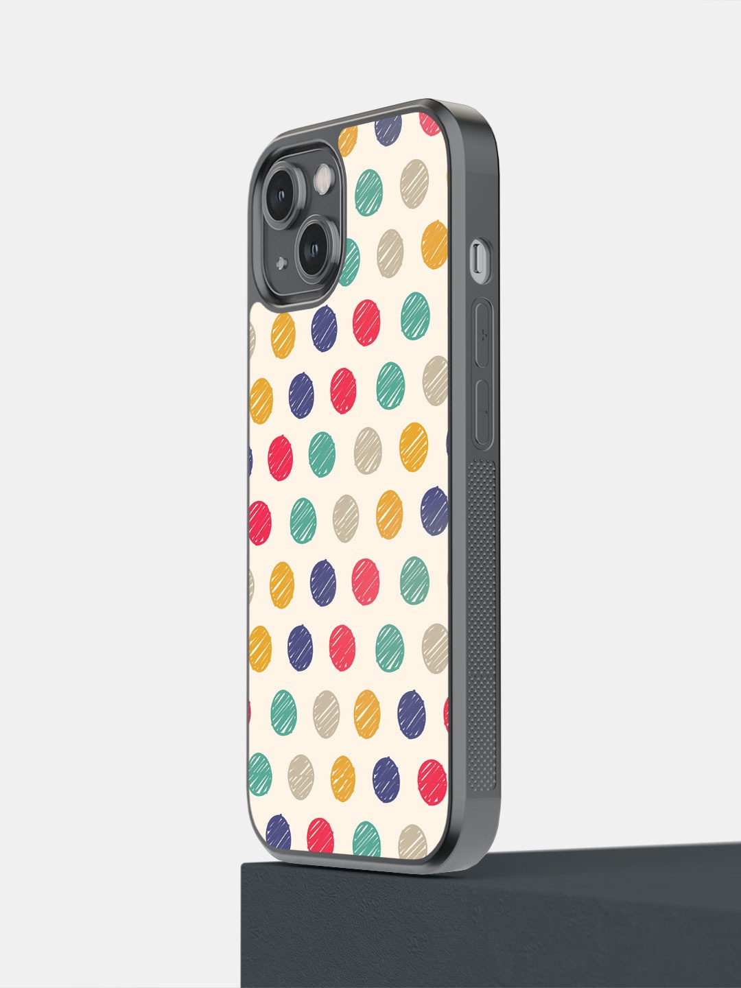 

macmerise Geometric Printed iPhone 14 Phone Bumper Case Cover, White