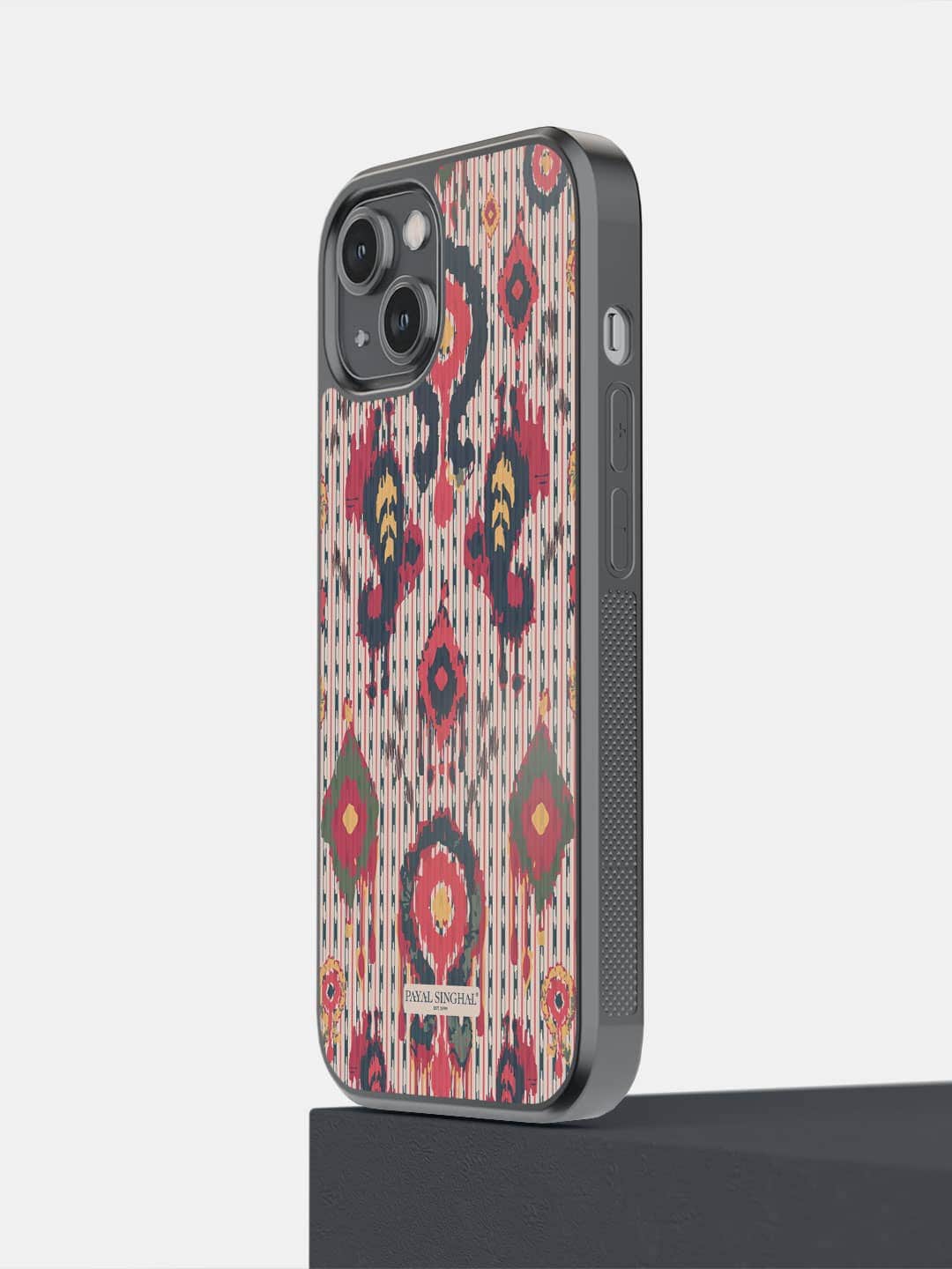 

macmerise Payal Singhal Ikat Tribe Printed iPhone 14 Phone Bumper Case Cover, Pink