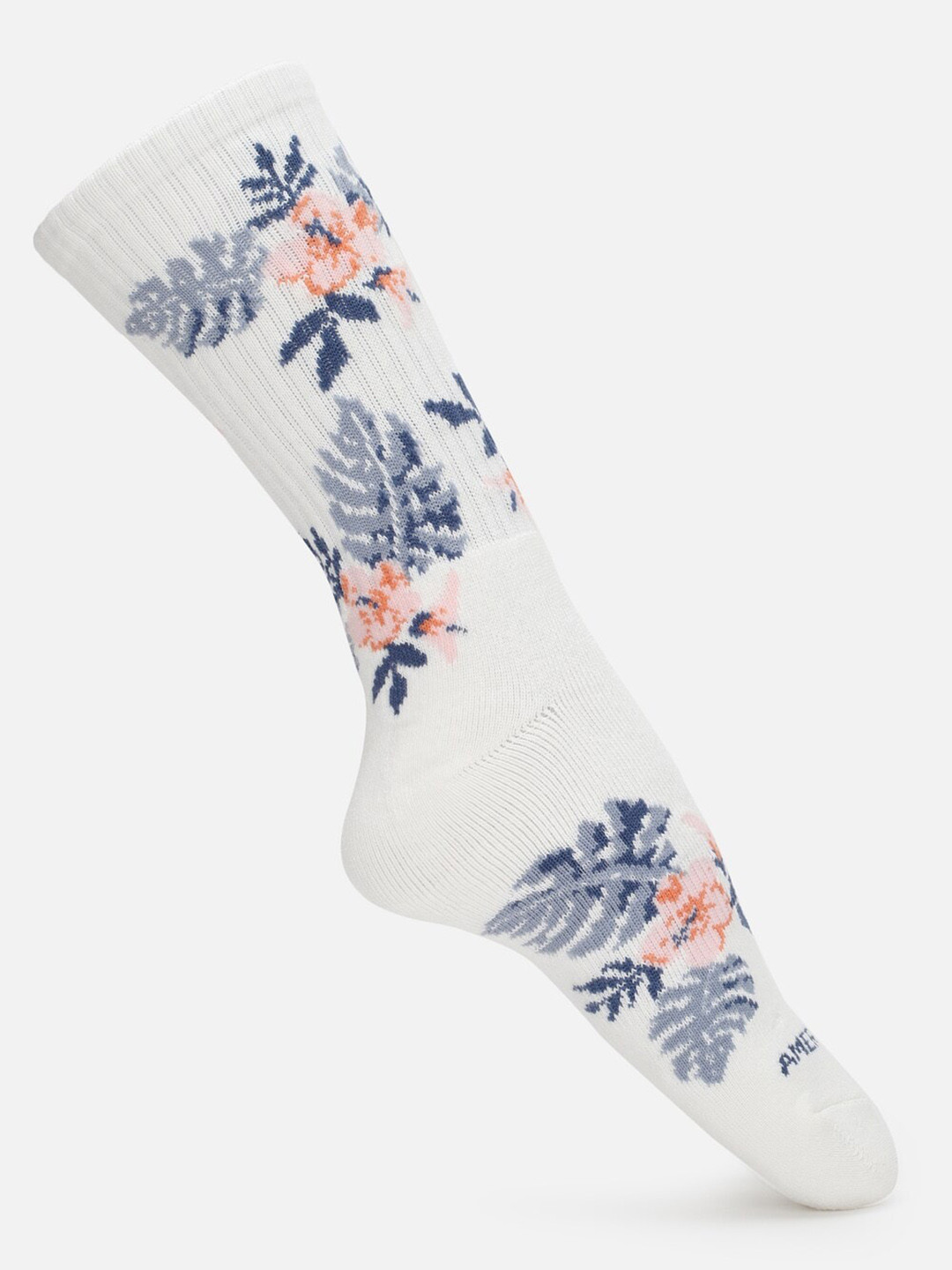

AMERICAN EAGLE OUTFITTERS Men Floral Patterned Calf-Length Socks, Cream