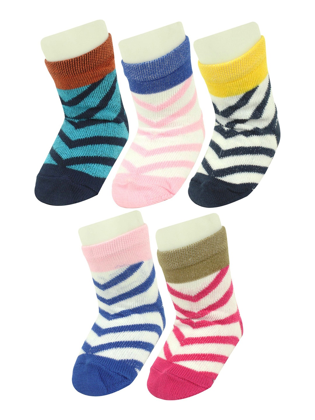 

BAESD Kids Pack Of 5 Patterned Ankle-Length Socks, White