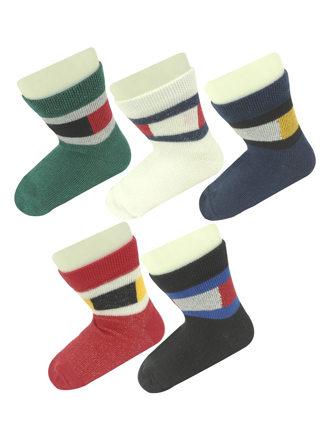 

BAESD Kids Pack of 5 Striped Ankle Length Socks, Green