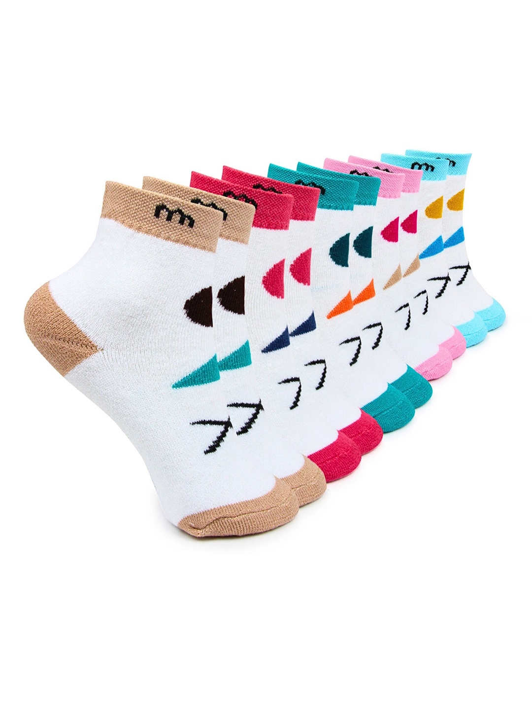 

BAESD Set of 5 Kids Cotton Ankle-Length Socks, White