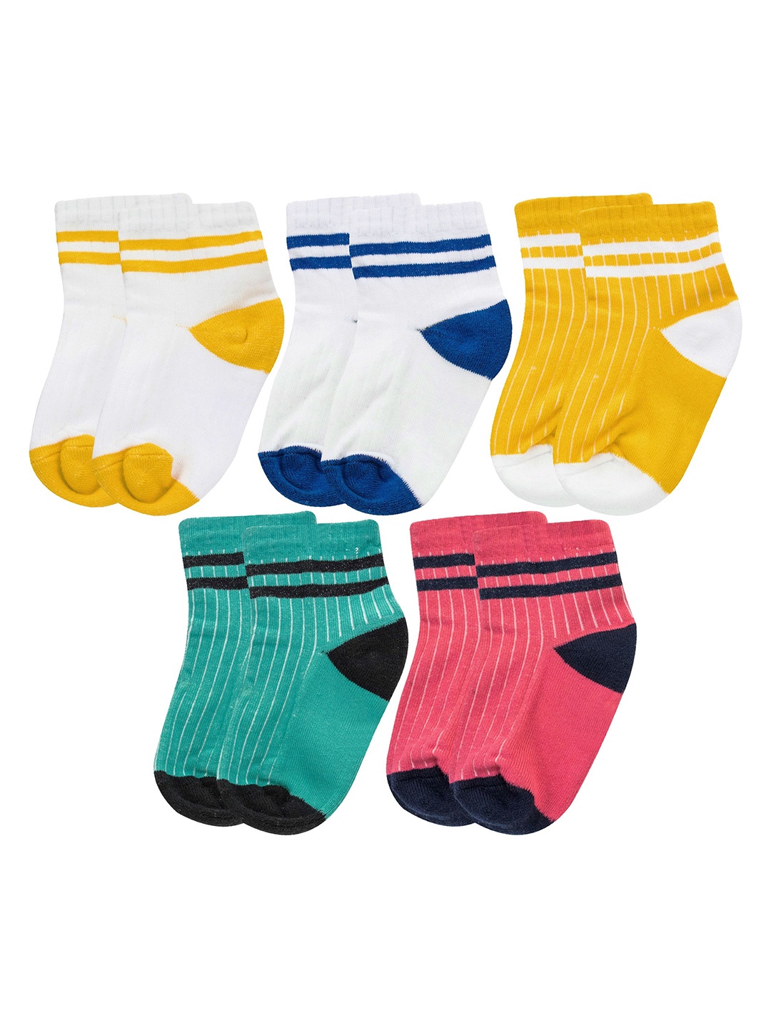 

BAESD Kids Pack Of 5 Patterned Cotton Ankle Length Socks, Green