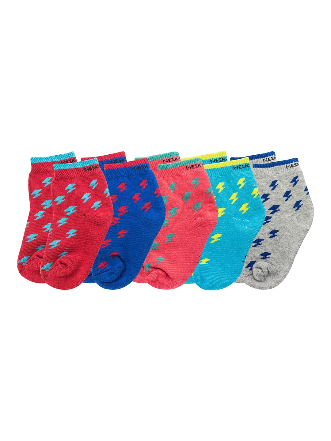 

BAESD Kids Pack Of 5 Patterned Ankle Length Socks, Red