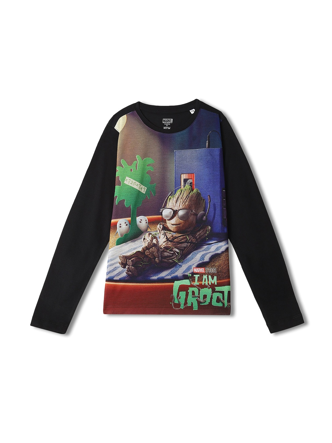 

Wear Your Mind Boys Groot Character Printed Regular Fit T-shirt, Black