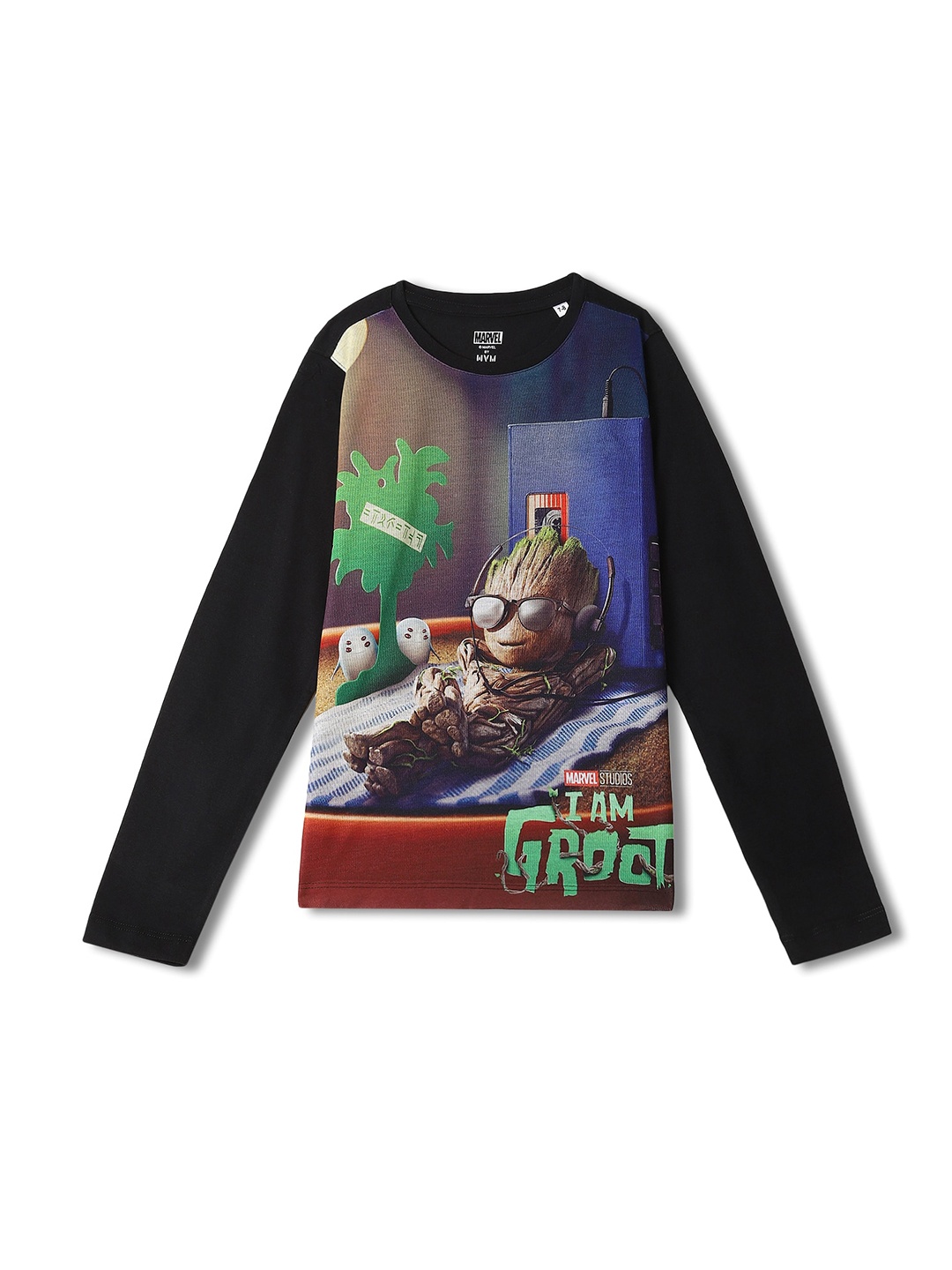 

Wear Your Mind Boys Groot Printed T-shirt, Black