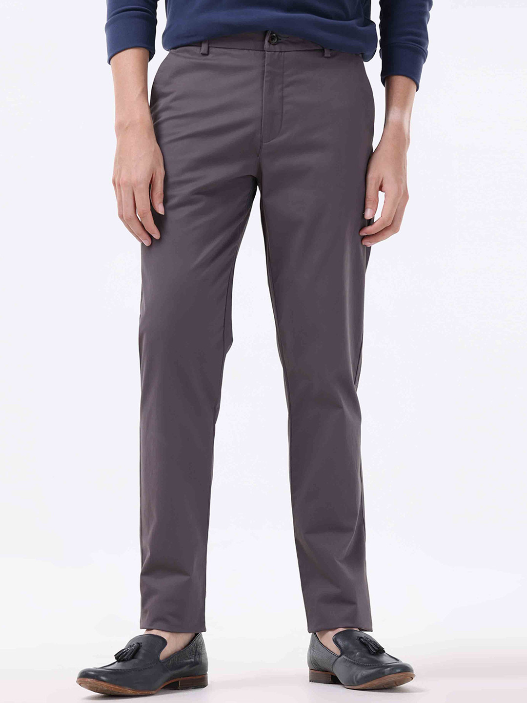 

Tailoraedge Men Tailored Slim Fit Trousers, Grey