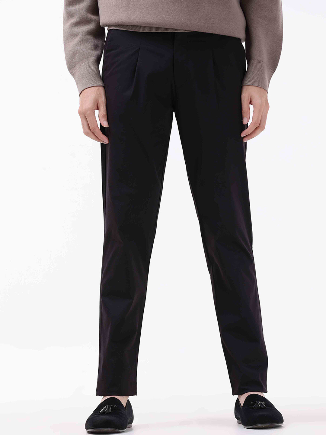 

Tailoraedge Me Tailored Slim Fit Pleated Trousers, Black