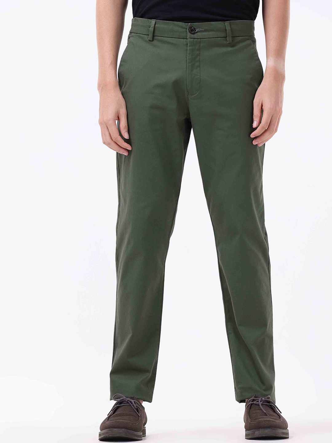 

Tailoraedge Men Tailored Slim Fit Cotton Chinos, Olive