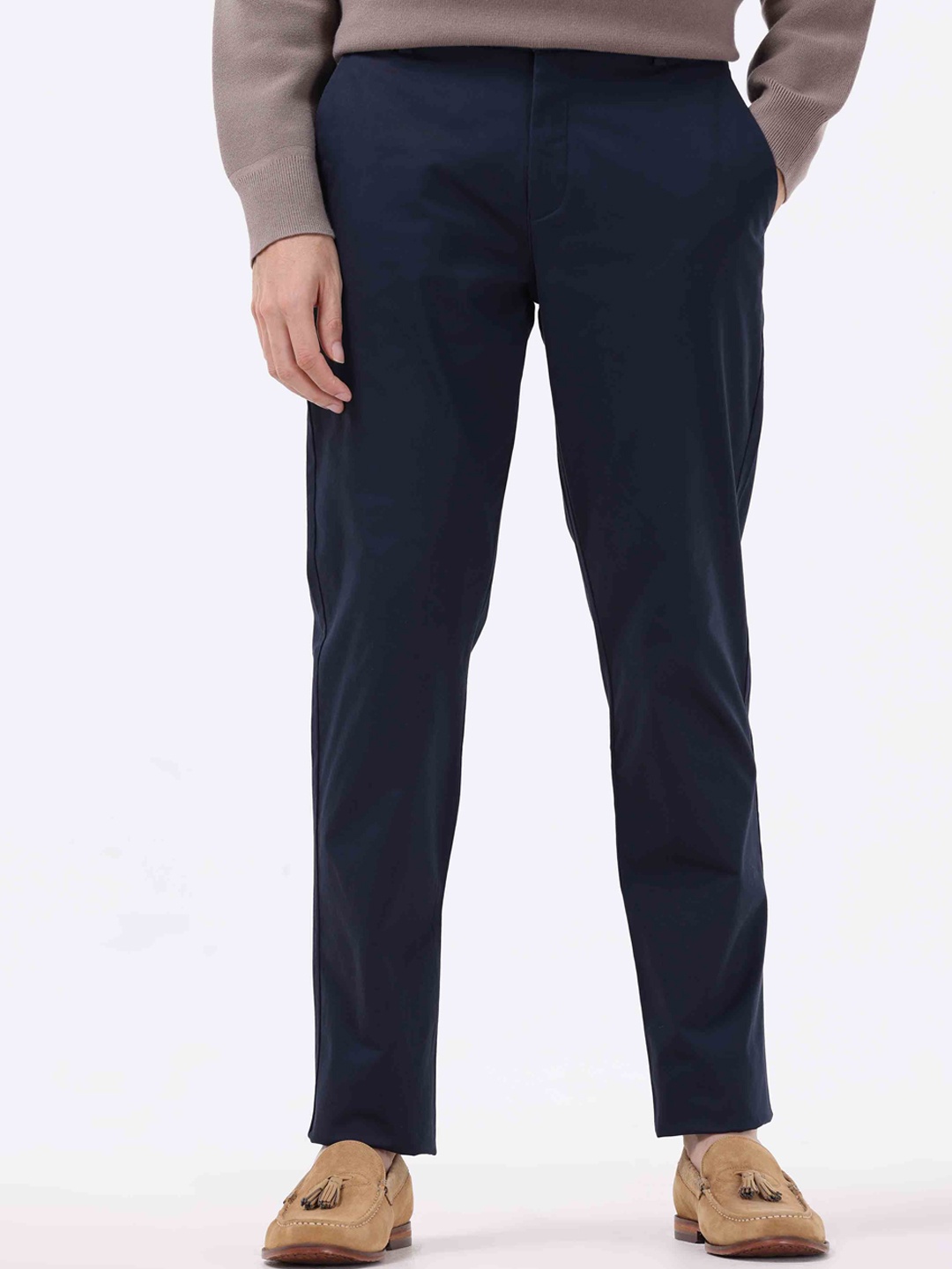 

Tailoraedge Men Tailored Slim Fit Trousers, Navy blue