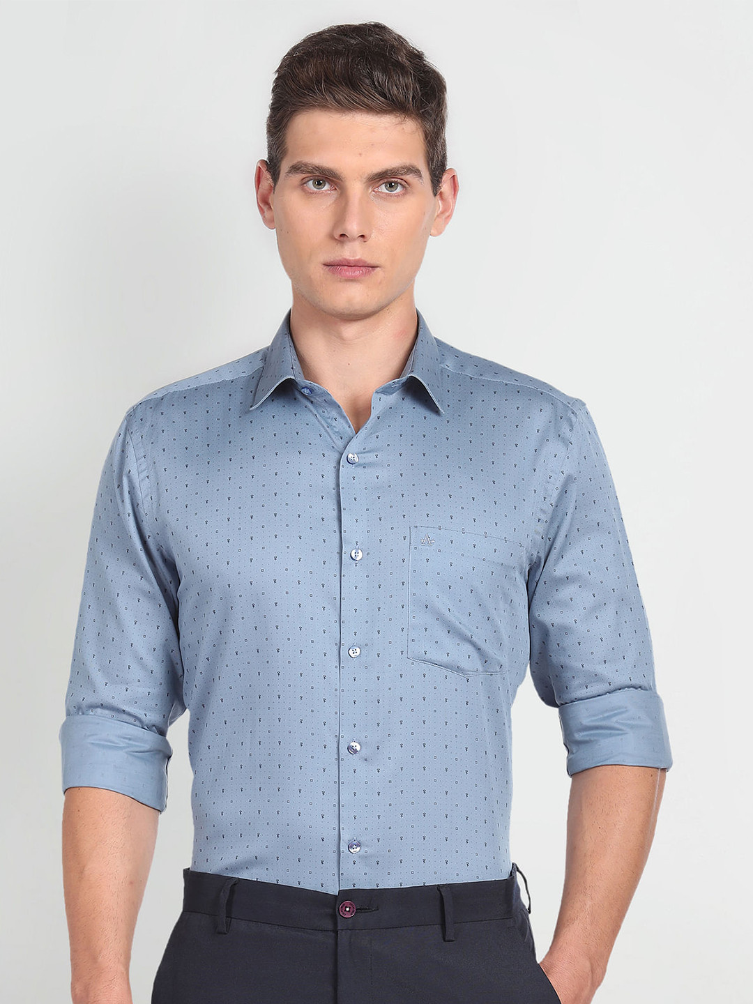 

Arrow Micro Ditsy Printed Pure Cotton Formal Shirt, Blue