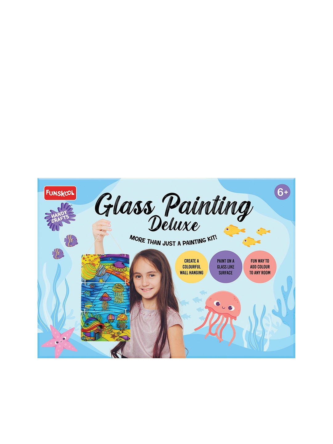 

Handycrafts Kids Glass Painting Deluxe Arts and Crafts Kit For Age 6+, White