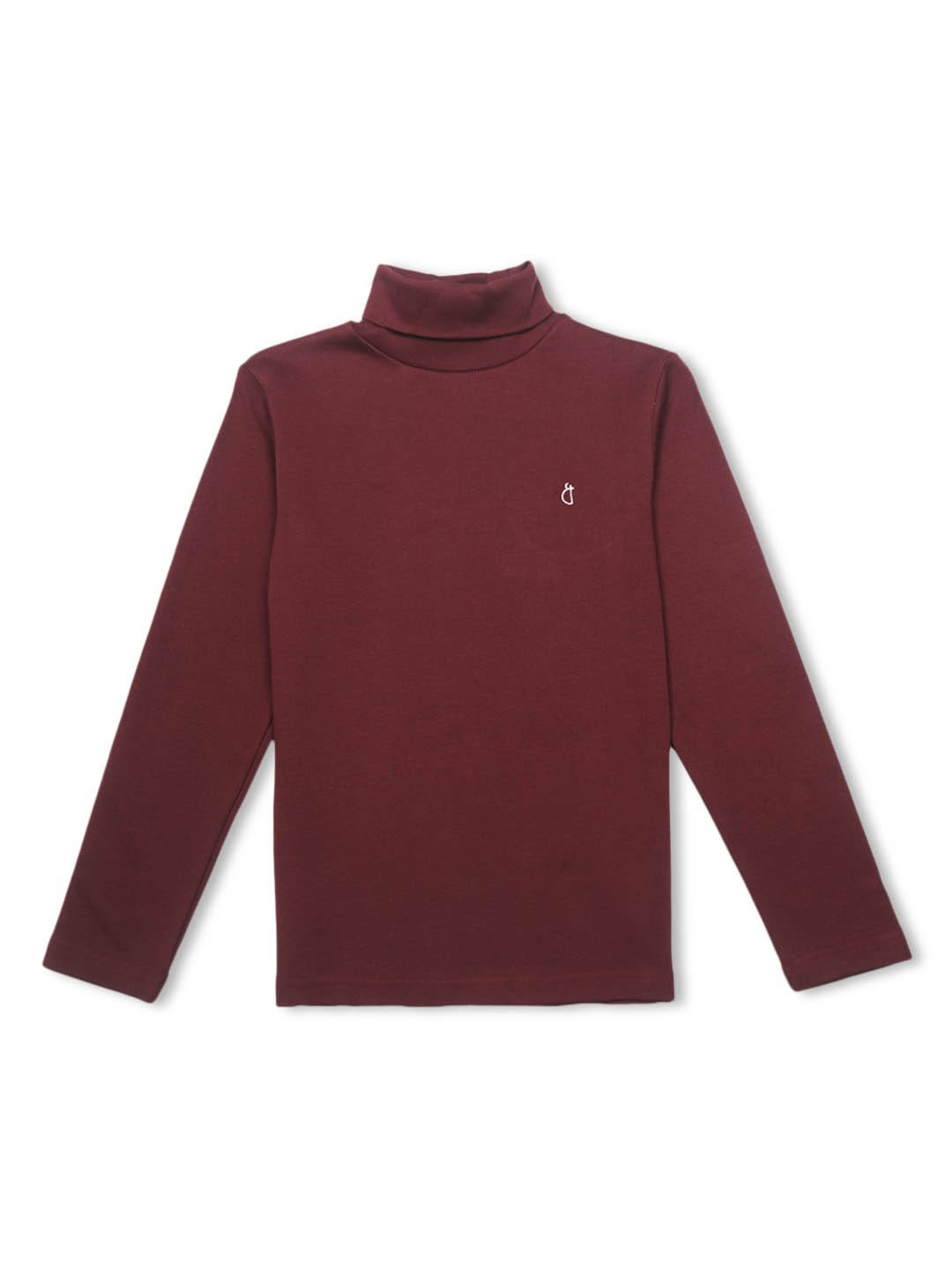 

Gini and Jony Boys High Neck Cotton T-shirt, Maroon