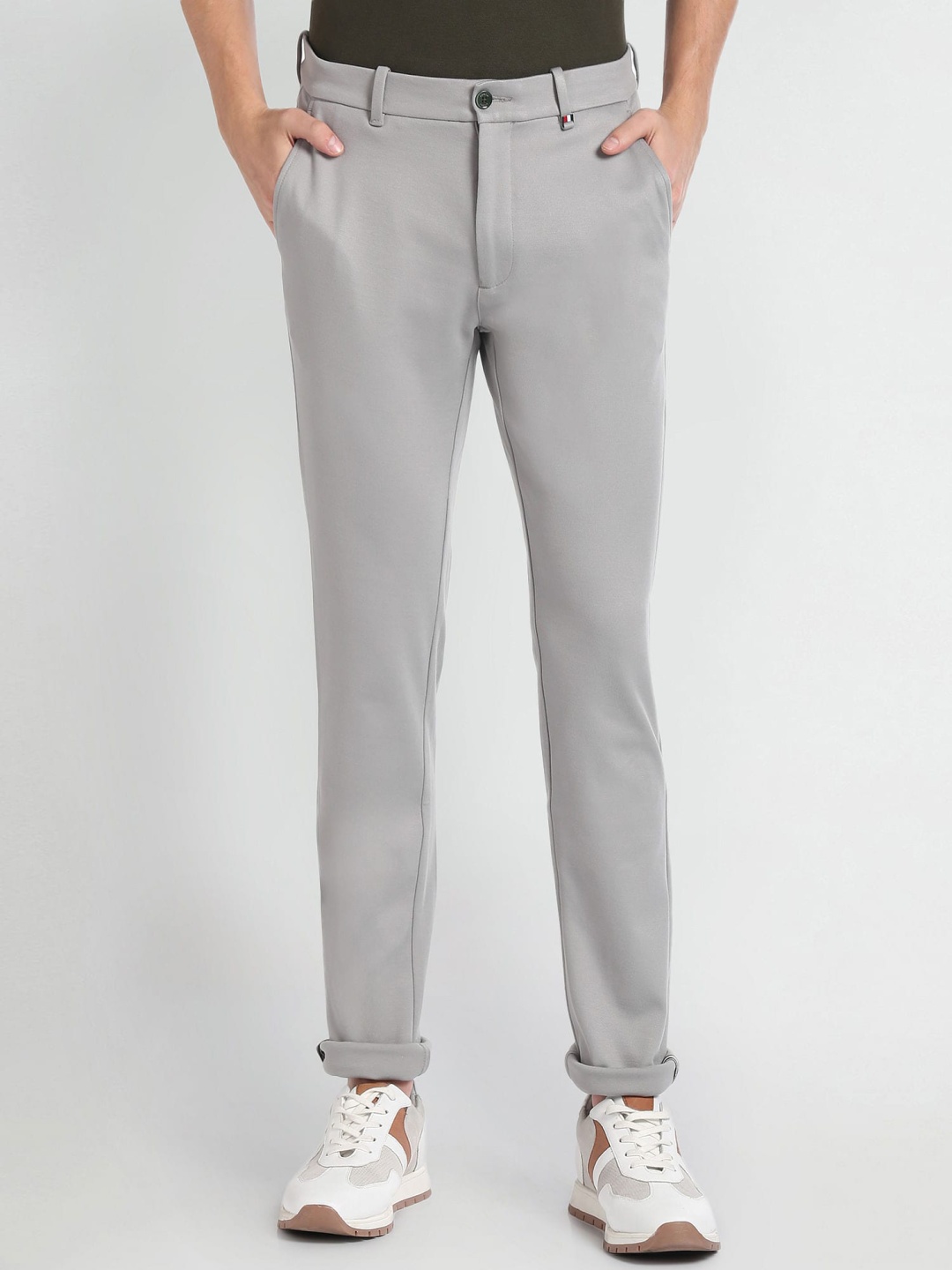

Arrow Sport Men Skinny Fit Low-Rise Chinos, Grey