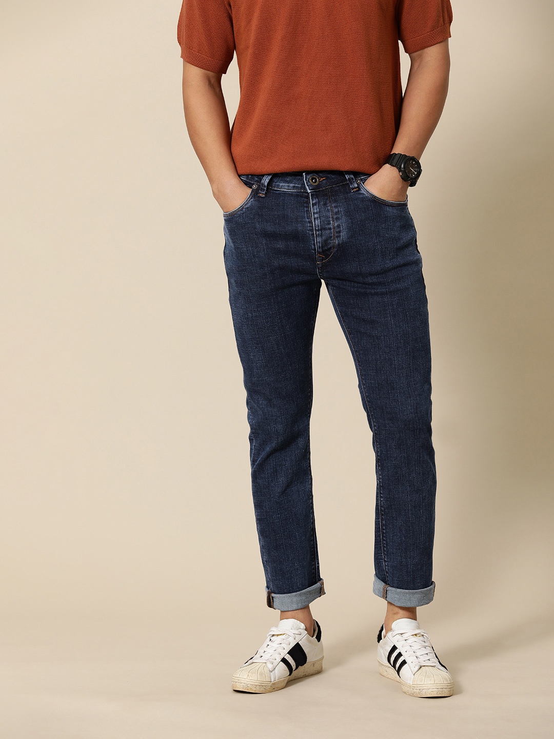 

Mr Bowerbird Men Slim Fit Light Fade Stretchable Jeans, Blue