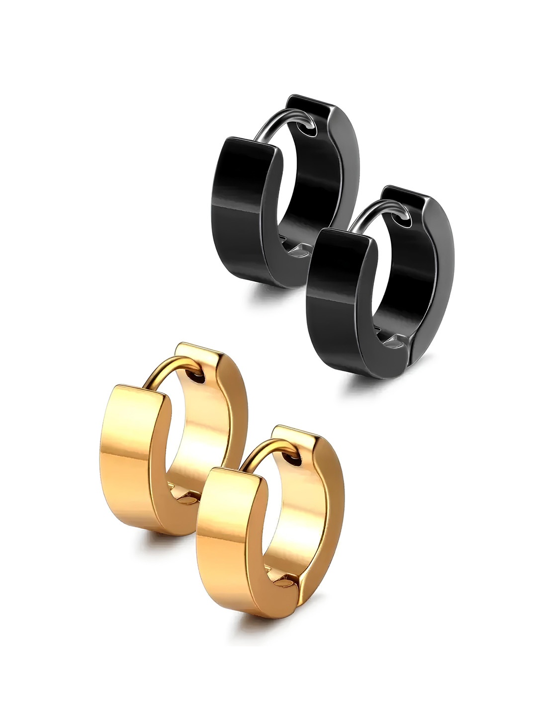 

KARISHMA KREATIONS Set of 2 Stainless Steel Hoop Earrings, Gold