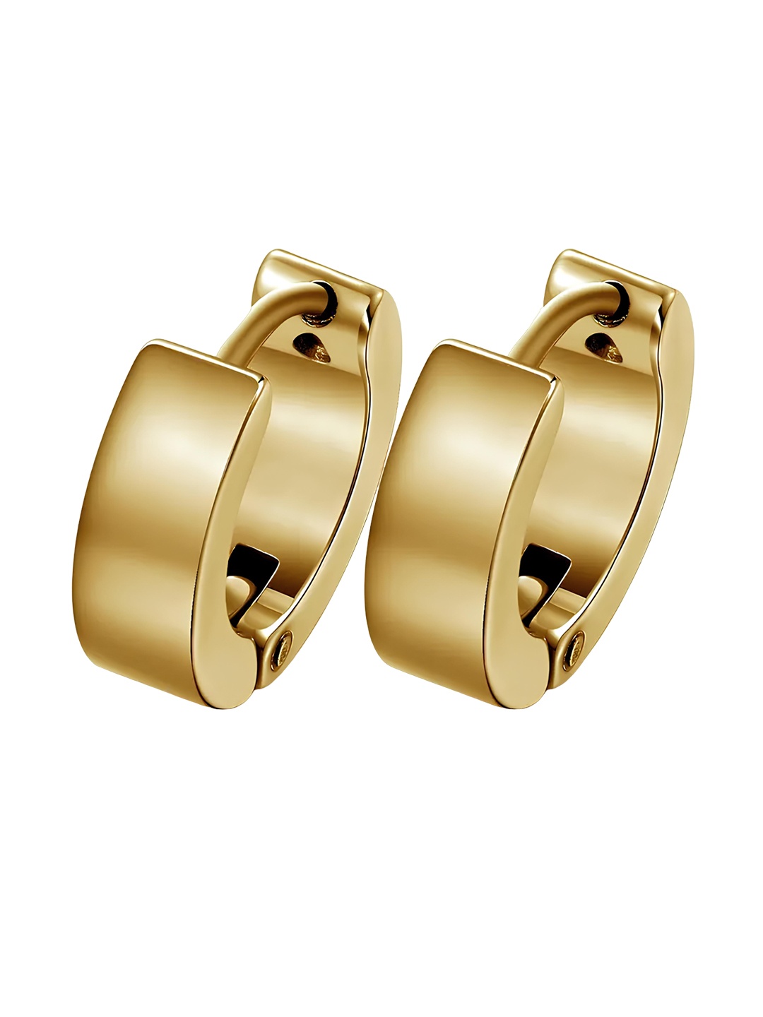 

KARISHMA KREATIONS Men Set of 9 Stainless Steel Hoop Earrings, Gold