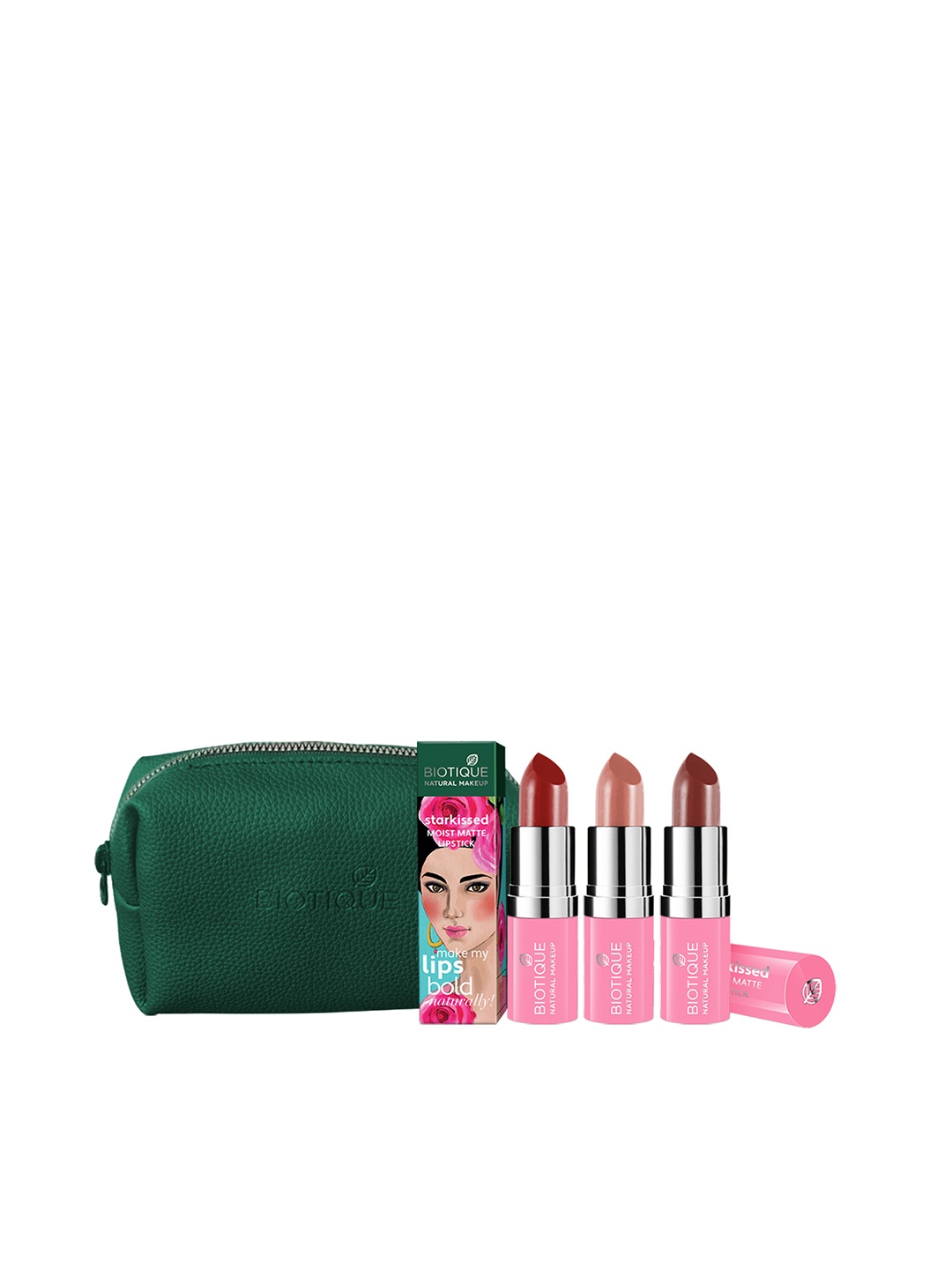 

BIOTIQUE NATURAL MAKEUP Nude Edition Lipstick Gift Kit With Attractive Pouch