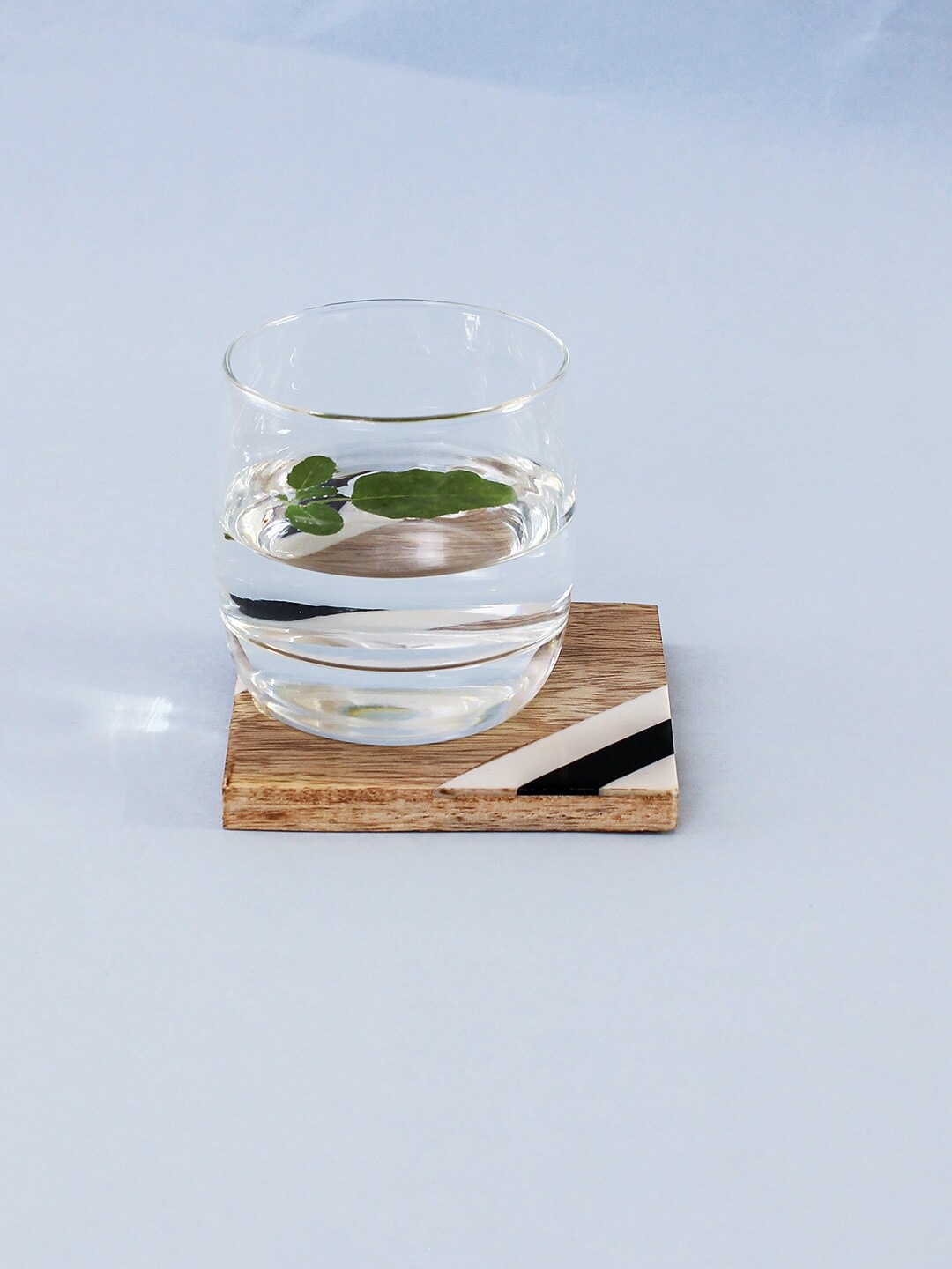 

House This Netrani 4 Pcs Beige & Black Wooden Coasters