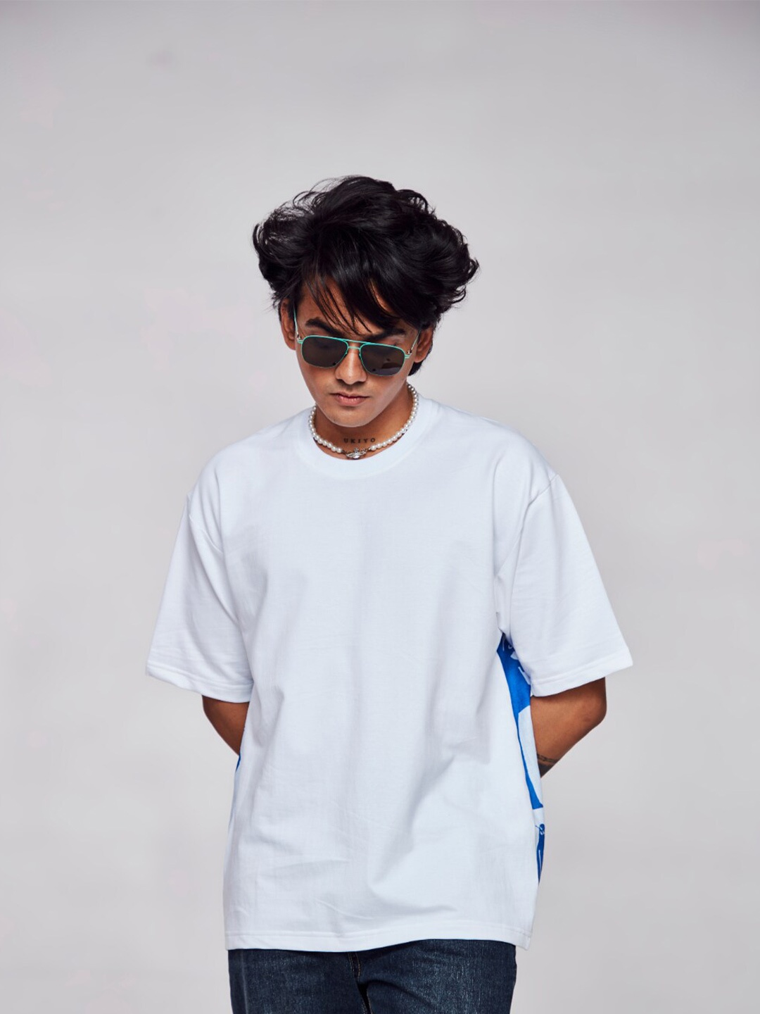 

ADDY'S for men Graphic Printed Cotton Linen T-shirt, White
