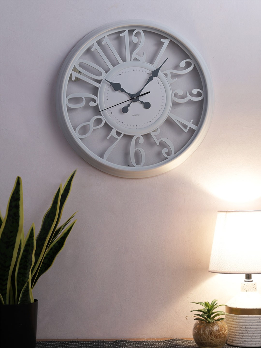 

House Of Accessories White & Grey Contemporary Wall Clock