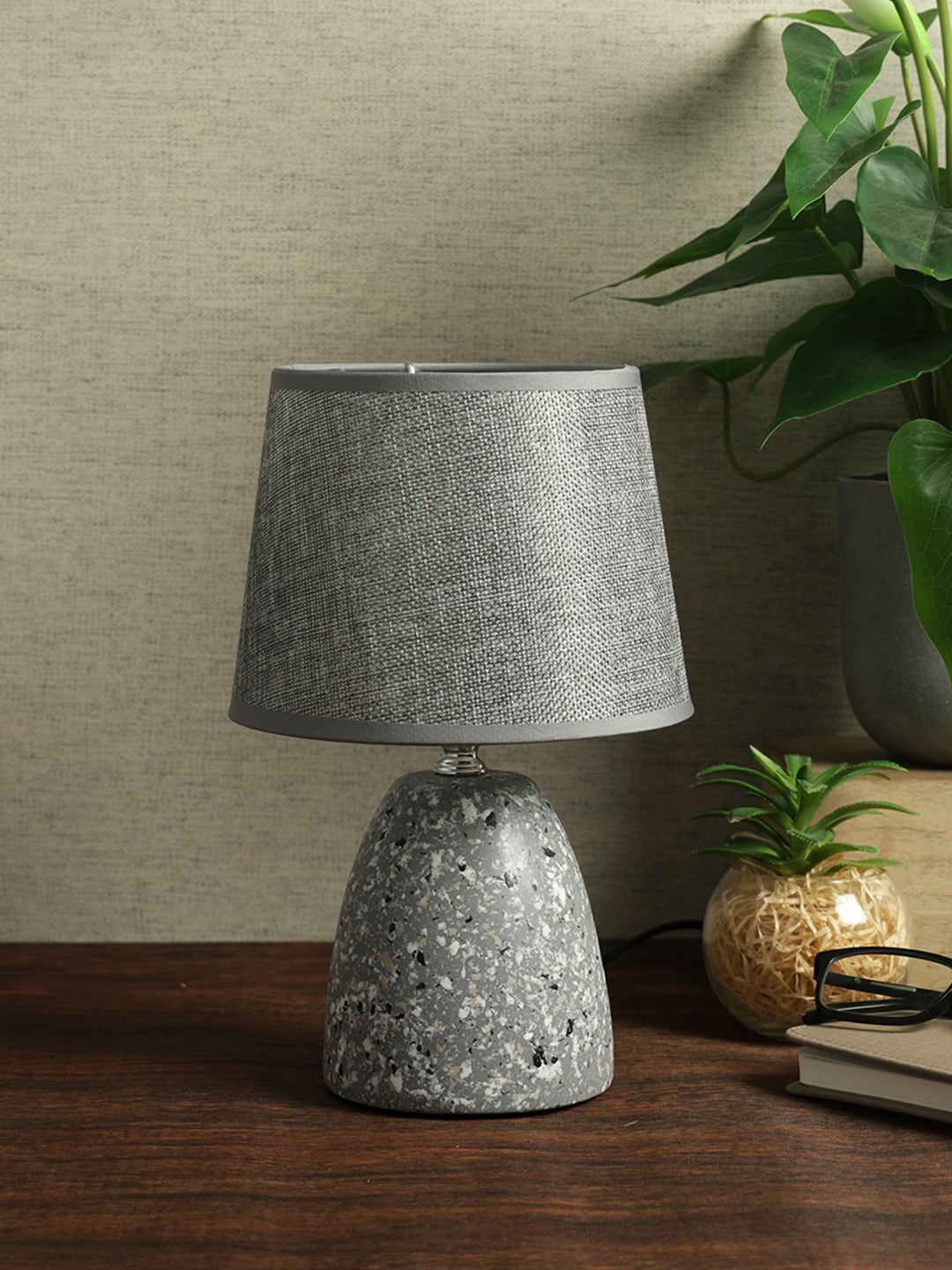 

House Of Accessories Grey Printed Ceramic Table Lamp