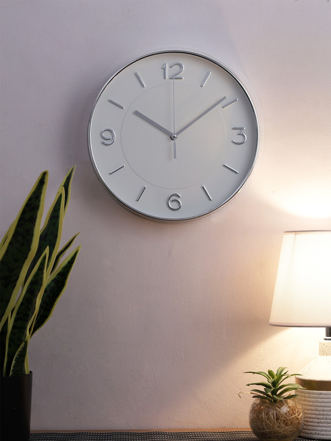 

House Of Accessories Grey Round Contemporary Wall Clock