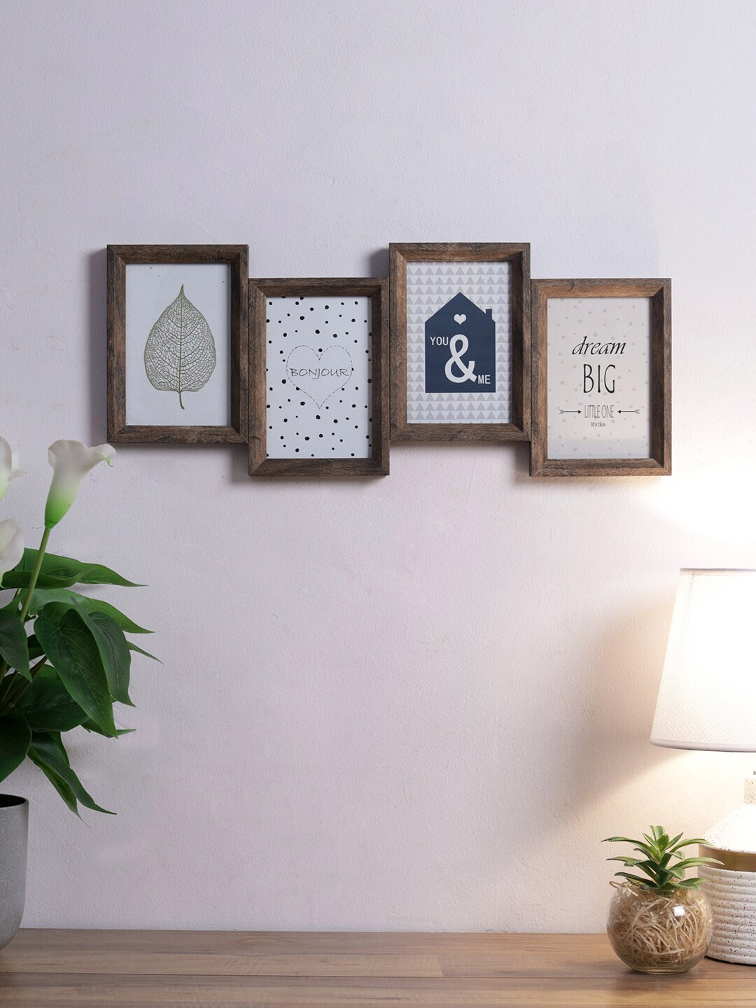 

House Of Accessories Brown 4 Pieces Wooden Photo Frames