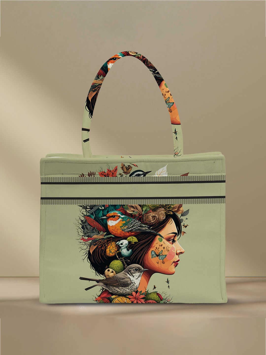 

Crazy Corner Graphic Printed Structured Handheld Bag, Multi