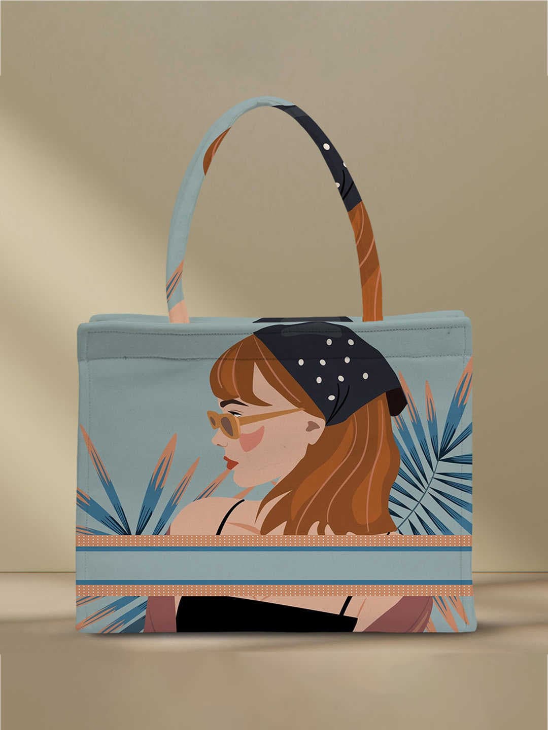 

Crazy Corner Graphic Printed Structured Shoulder Bag, Blue